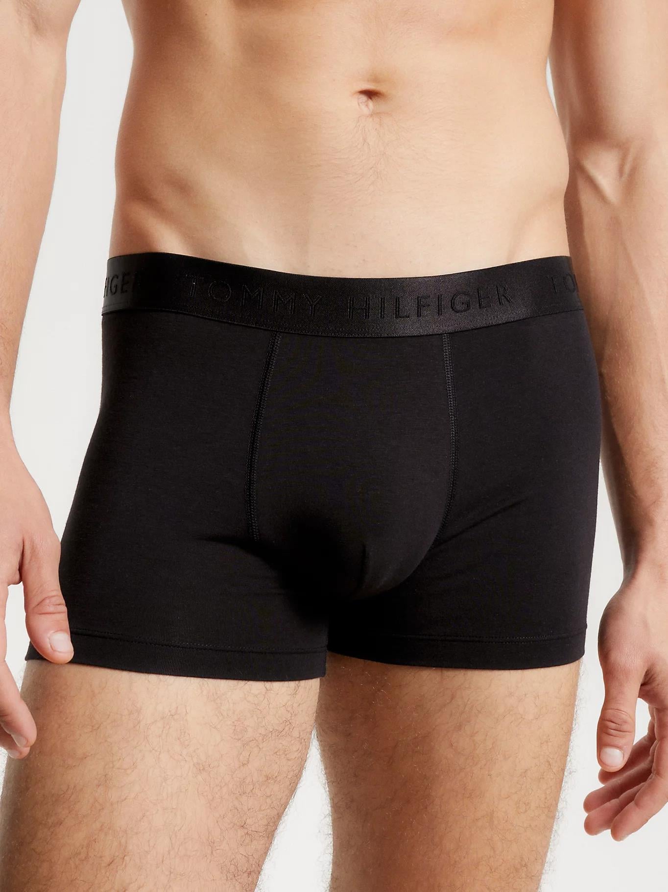Tommy Hilfiger Tommy Hilfiger Erkek Dokuma Kumaş  Normal Bel  Düz Model Siyah-Beyaz-Gri Boxer UM0UM02760-0SB