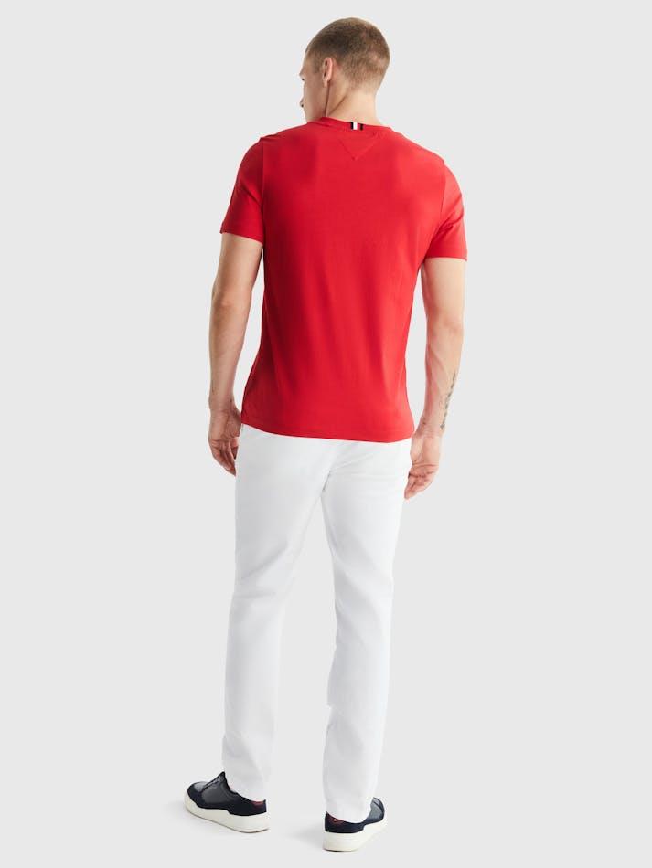 Tommy Hilfiger Tommy Hilfiger Erkek Dokuma Kumaş Kısa Kol Düz Model Kırmızı T-Shirt MW0MW33987-XLG