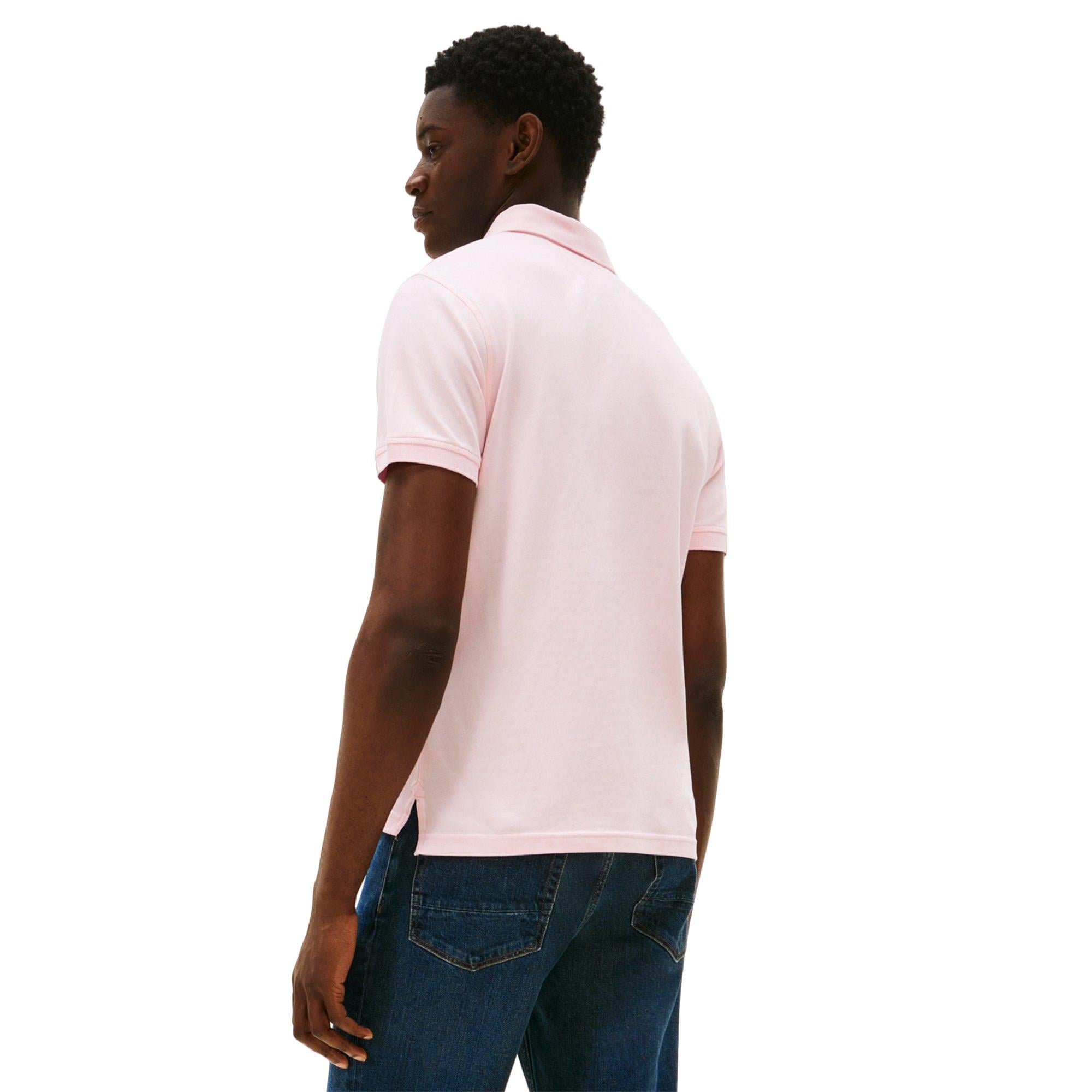 TOMMY HILFIGER Tommy Hilfiger Erkek Dokuma Polo Yaka Kısa Kol Günlük Pembe Polo Yaka T-Shirt MW0MW17770-TPB
