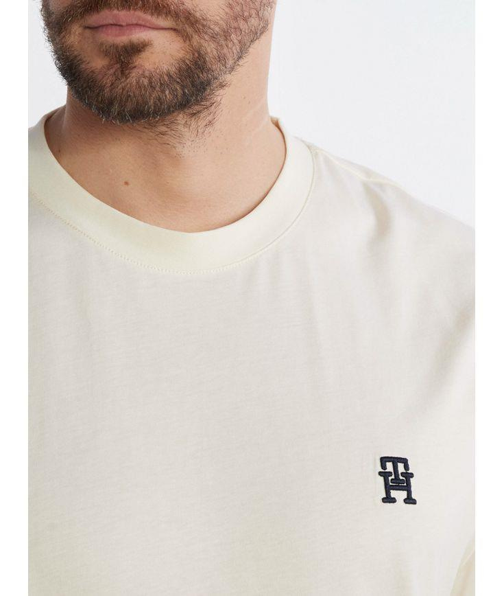 Tommy Hilfiger Tommy Hilfiger Erkek Dokuma Kumaş Kısa Kol Düz Model Bej T-Shirt MW0MW33987-AEF