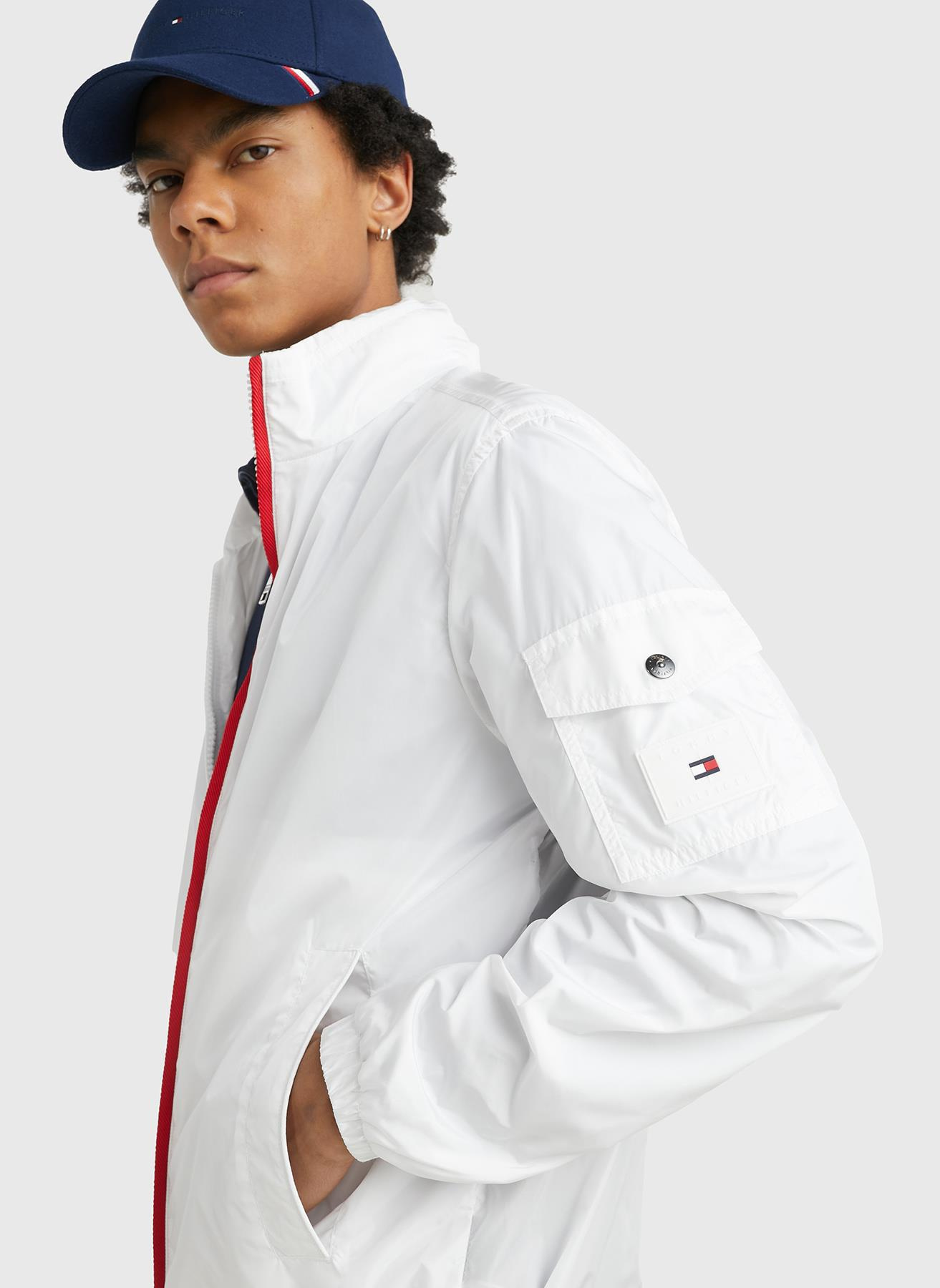 Tommy Hilfiger Tommy Hilfiger Erkek Dokuma  Uzun Kollu Günlük Beyaz Mont MW0MW29945-YCF