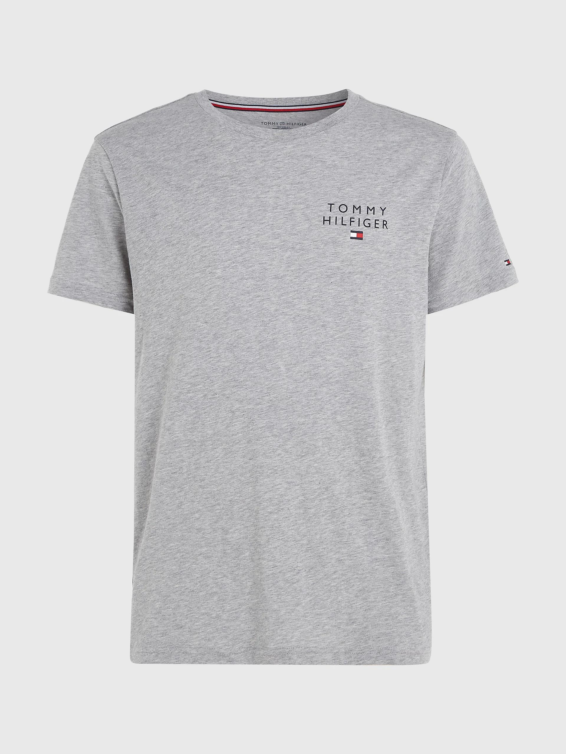 Tommy Hilfiger Tommy Hilfiger Erkek Dokuma Kumaş Kısa Kol Düz Model Gri T-Shirt UM0UM02916-P61