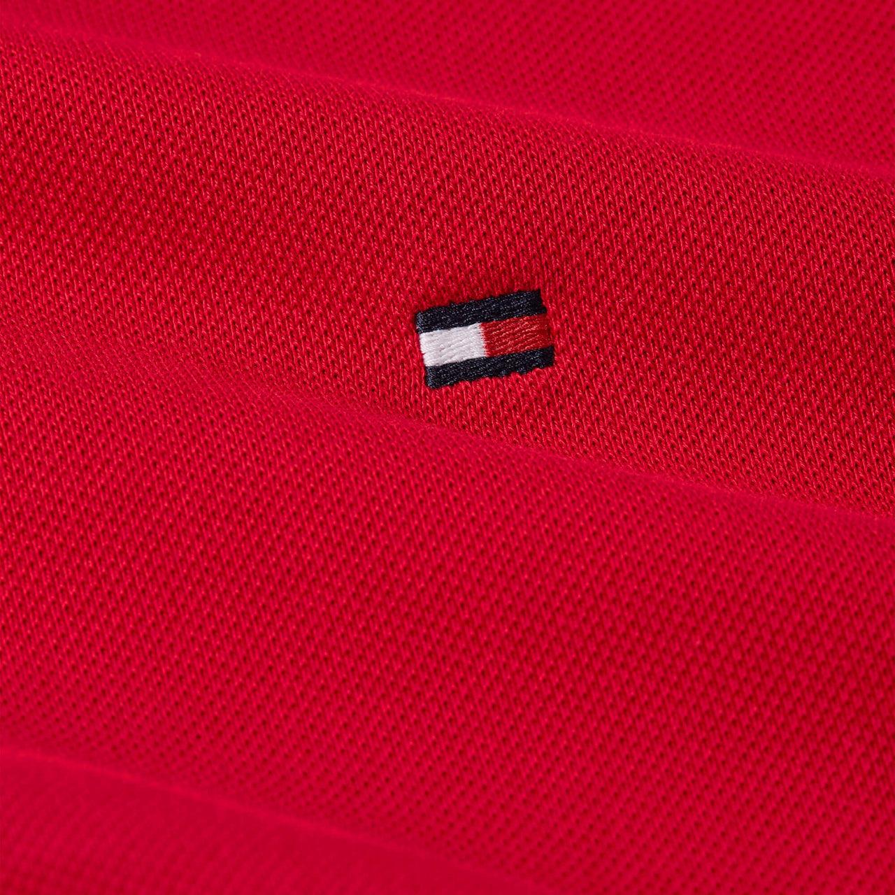 Tommy Hilfiger Tommy Hilfiger Erkek Dokuma Polo Yaka Kısa Kol Günlük Kırmızı Polo Yaka T-Shirt MW0MW17770-XLD