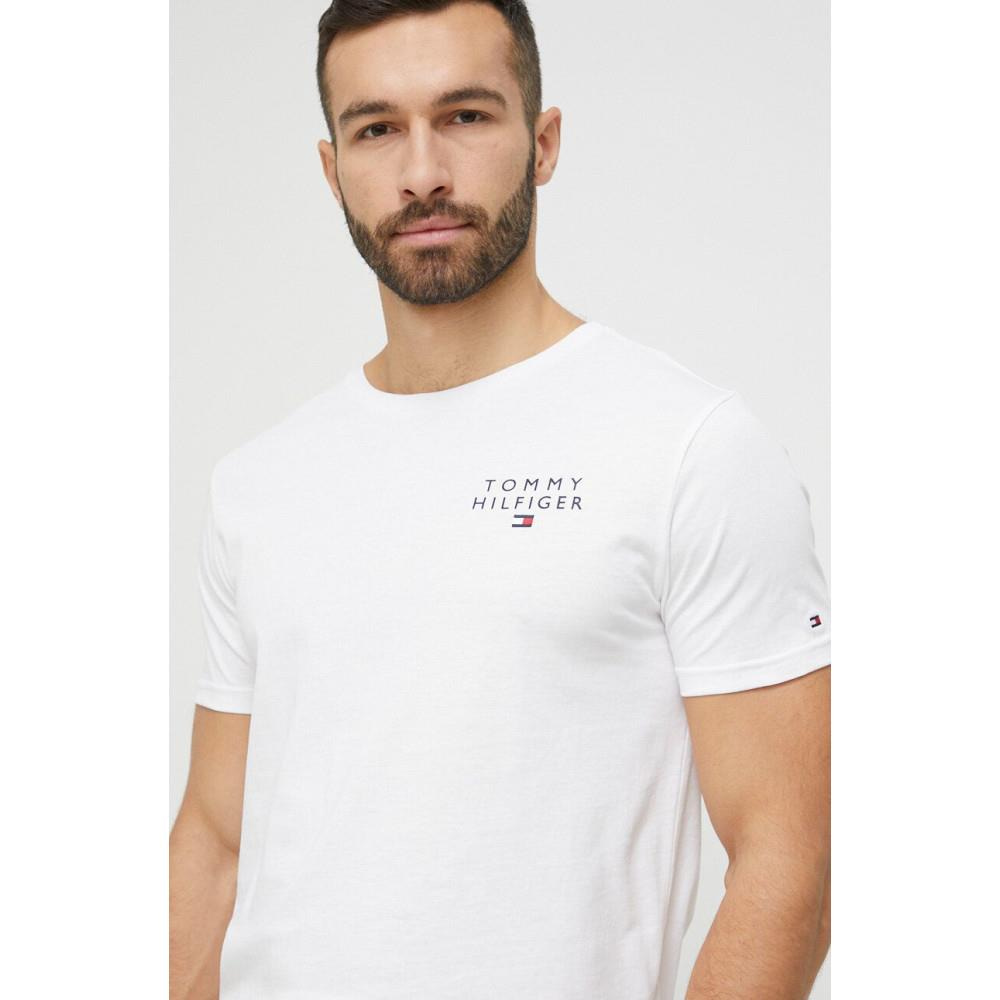 Tommy Hilfiger Tommy Hilfiger Erkek Dokuma Kumaş Kısa Kol Düz Model Beyaz T-Shirt UM0UM02916-YBR