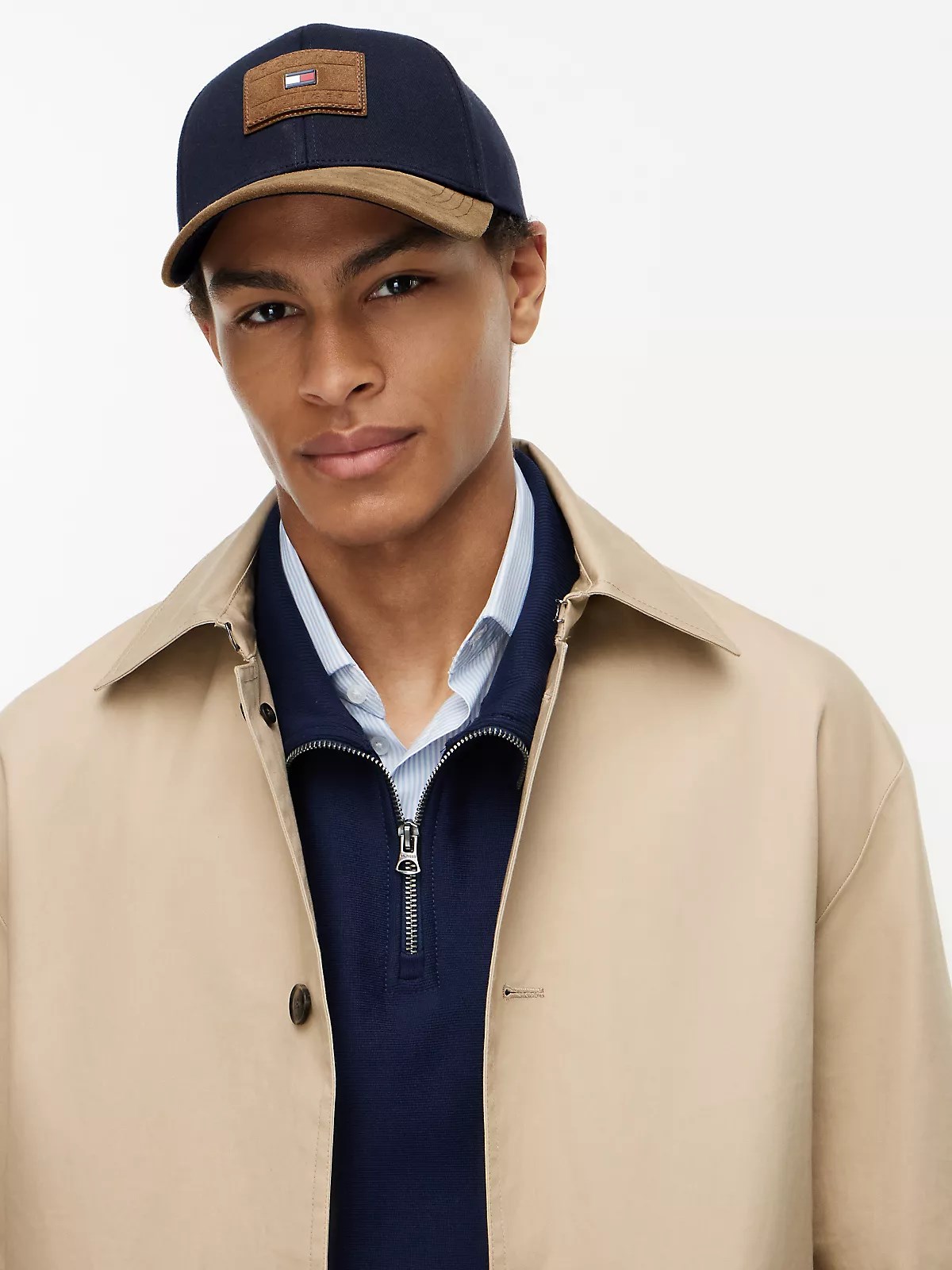 Tommy Hilfiger Tommy Hilfiger Erkek Dokuma Kumaş Logo Kabartmalı Pamuklu Lacivert Şapka AM0AM14312-DW6