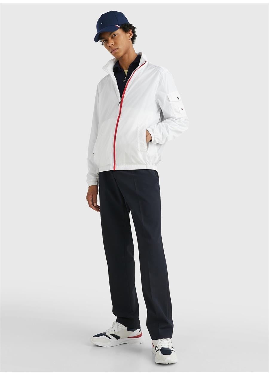 Tommy Hilfiger Tommy Hilfiger Erkek Dokuma  Uzun Kollu Günlük Beyaz Mont MW0MW29945-YCF