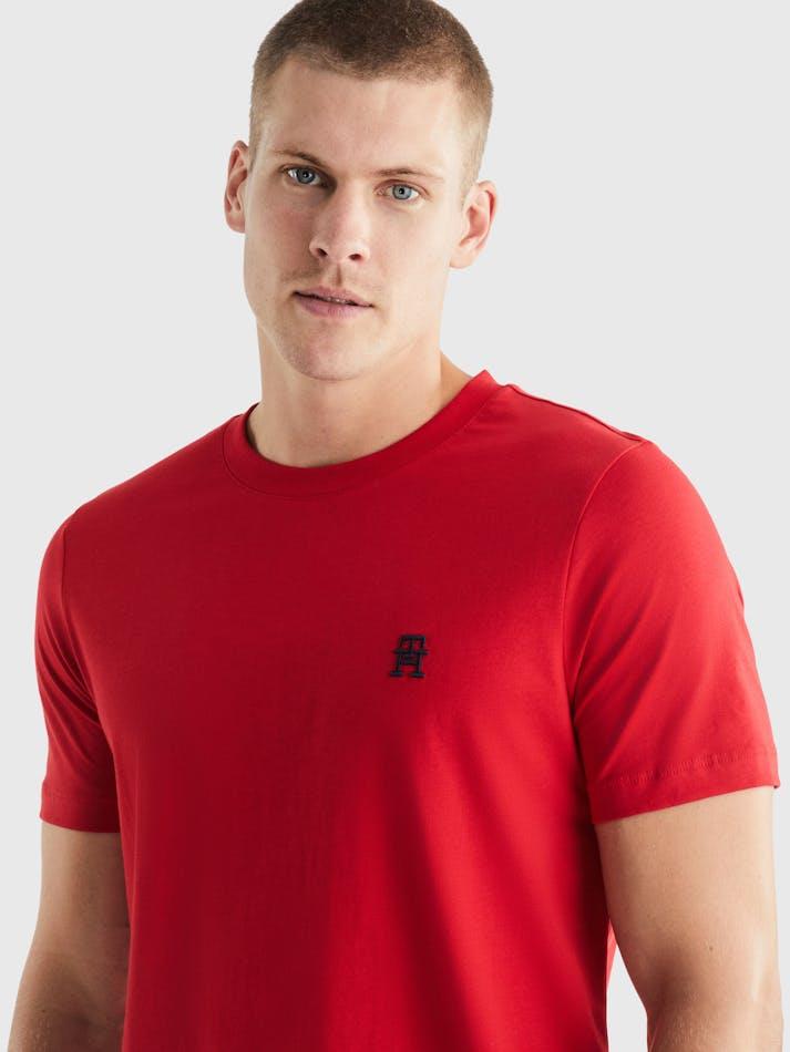 Tommy Hilfiger Tommy Hilfiger Erkek Dokuma Kumaş Kısa Kol Düz Model Kırmızı T-Shirt MW0MW33987-XLG
