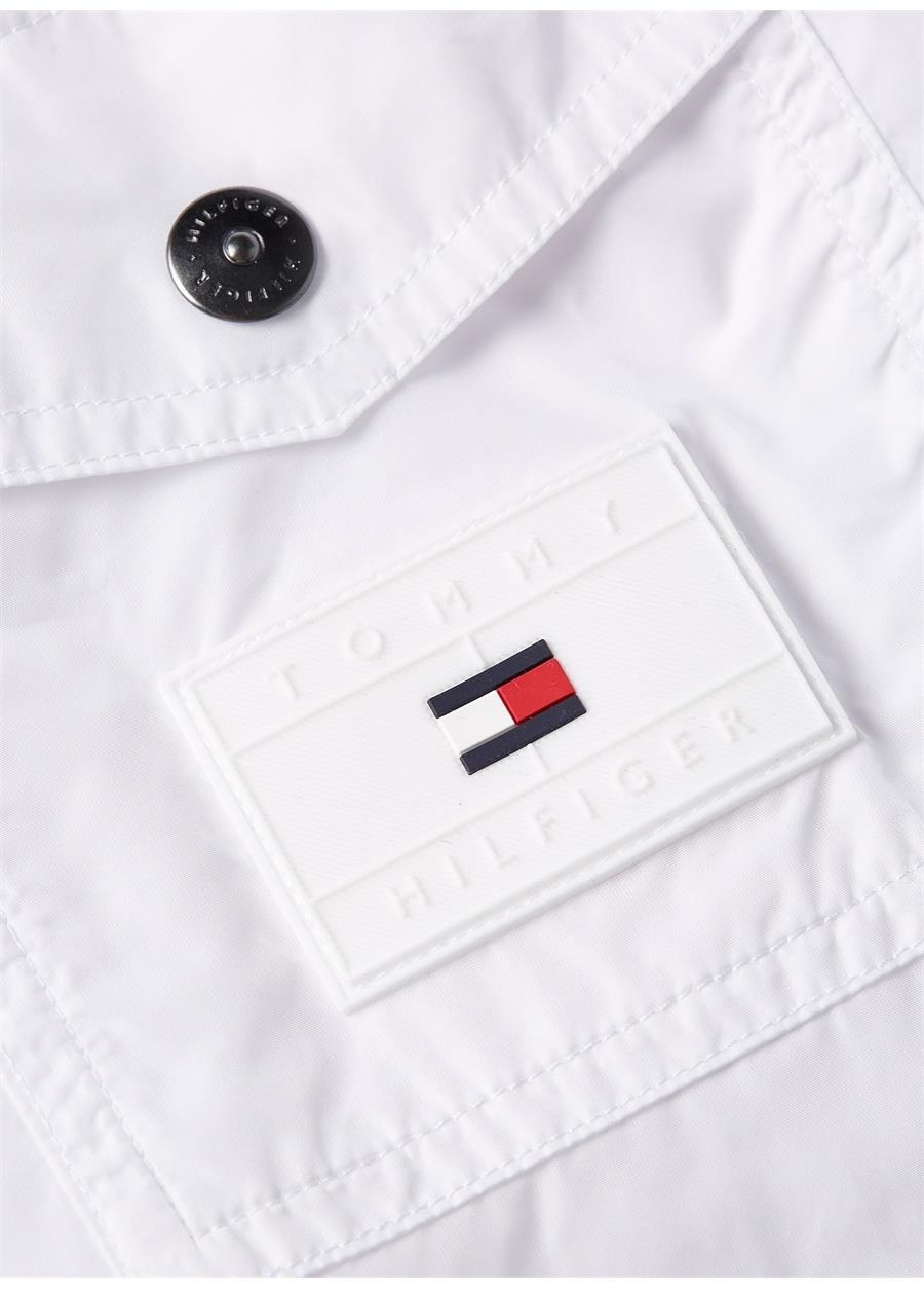 Tommy Hilfiger Tommy Hilfiger Erkek Dokuma  Uzun Kollu Günlük Beyaz Mont MW0MW29945-YCF
