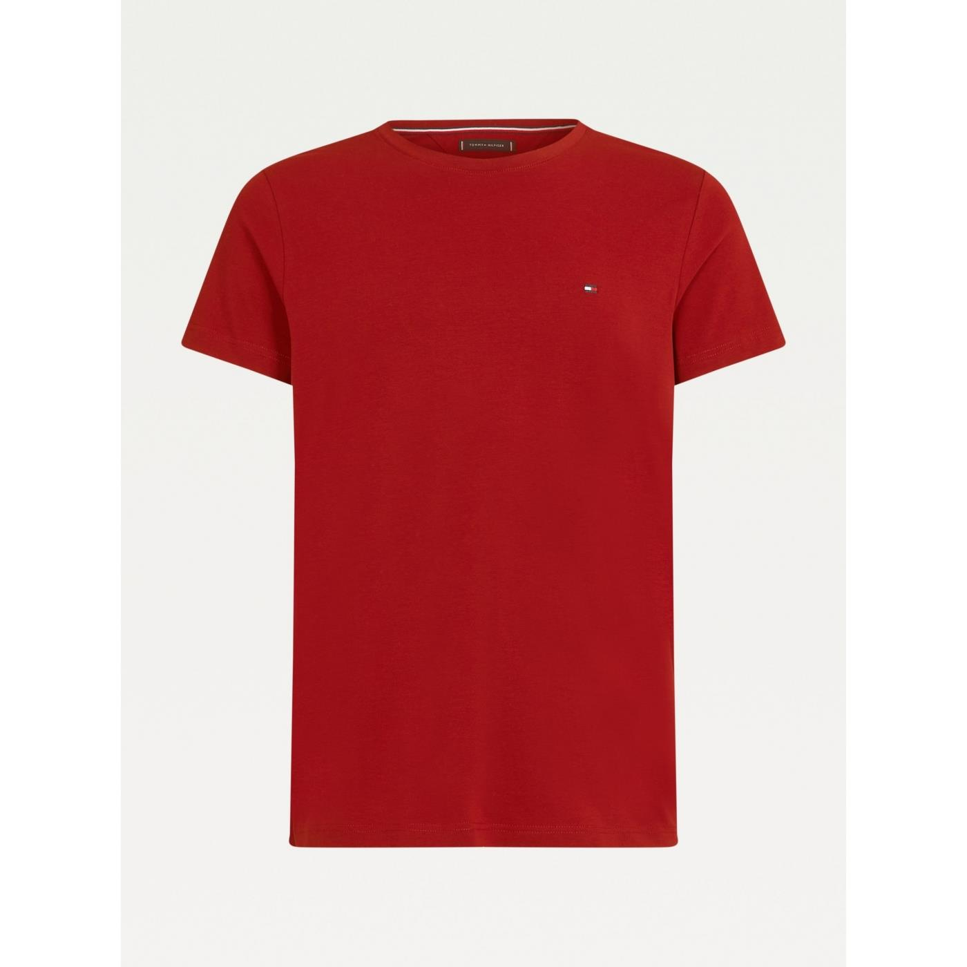 Tommy Hilfiger Tommy Hilfiger Erkek Dokuma Kumaş Kısa Kol Düz Model Kırmızı1 T-Shirt MW0MW10800-XIT