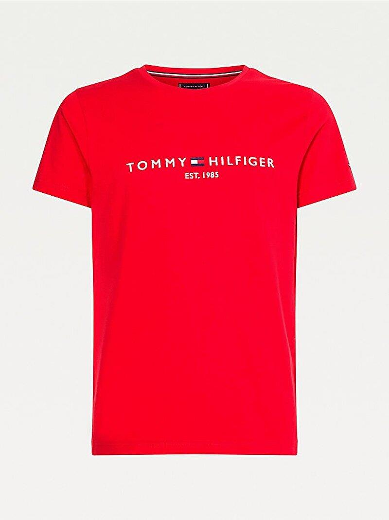 Tommy Hilfiger Tommy Hilfiger Erkek Dokuma Kumaş Kısa Kol Düz Model Kırmızı T-Shirt MW0MW11797-XLG