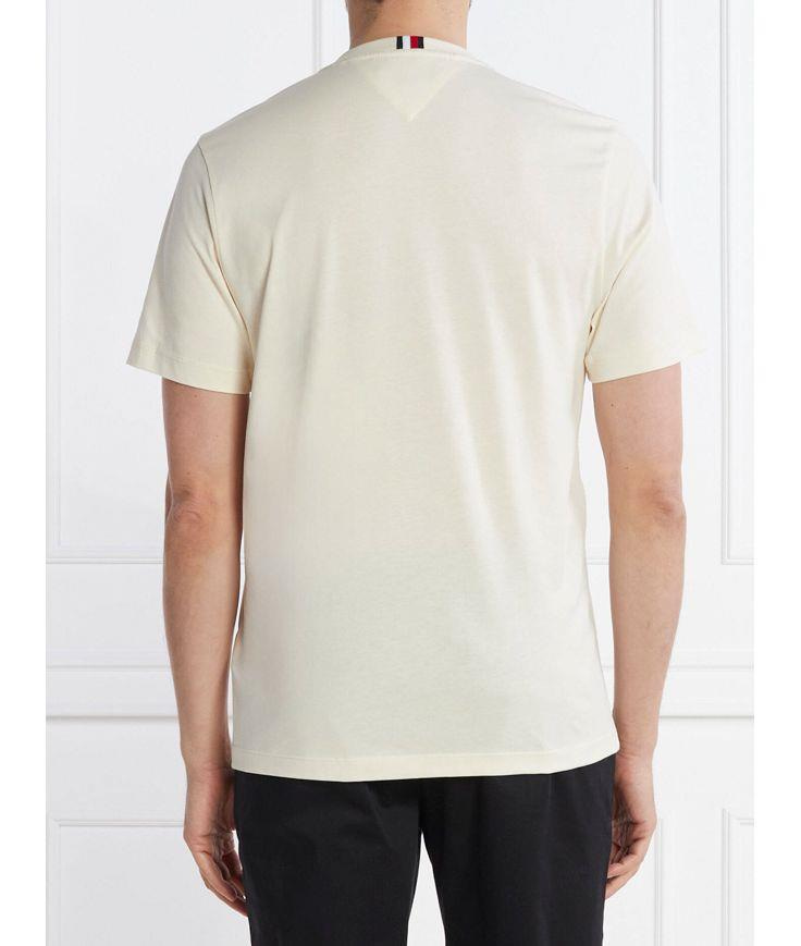 Tommy Hilfiger Tommy Hilfiger Erkek Dokuma Kumaş Kısa Kol Düz Model Bej T-Shirt MW0MW33987-AEF