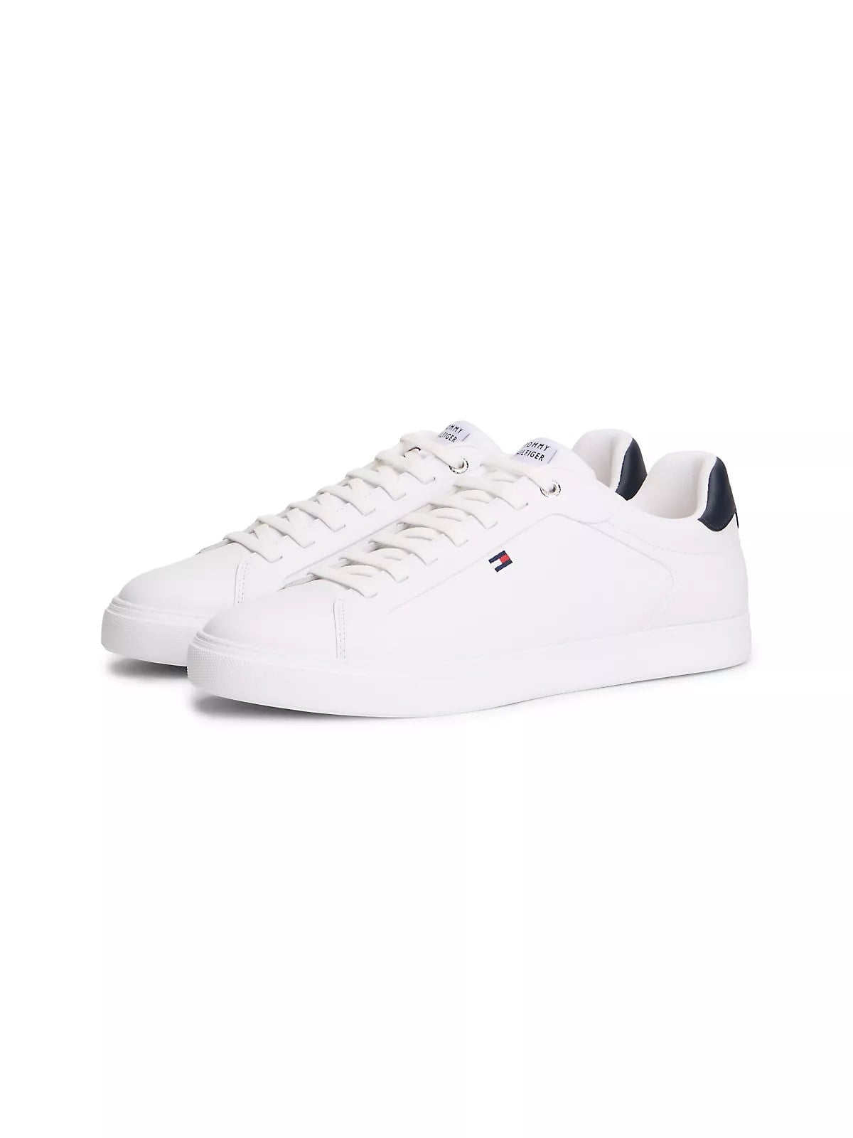 Tommy Hilfiger Tommy Hilfiger Erkek Düşük Bilekli Nefes Alabilen Tasarımlı Deri Beyaz Sneaker FM0FM05946-YBS