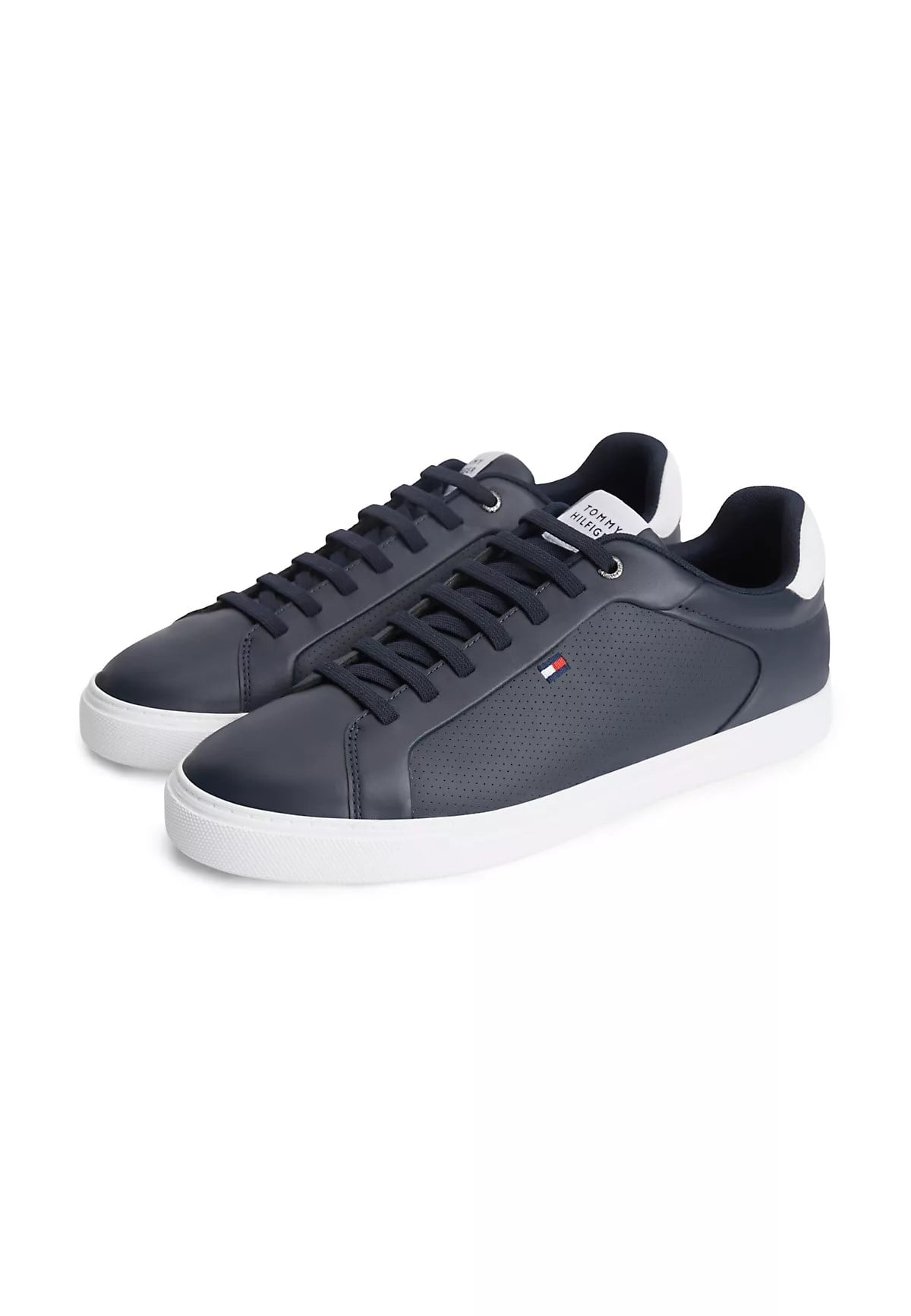 Tommy Hilfiger Tommy Hilfiger Erkek Düşük Bilekli Nefes Alabilen Tasarımlı Deri Lacivert Sneaker FM0FM05946-DW5