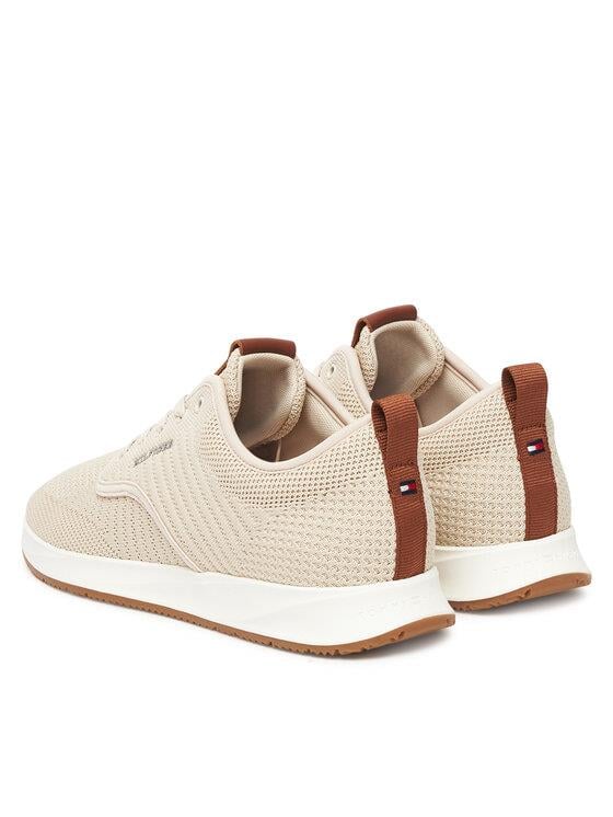 Tommy Hilfiger Tommy Hilfiger Erkek Düşük Bilekli Örme Üst Yüzeyli EVA Dış Tabanlı Bej Sneaker FM0FM05527-ACI