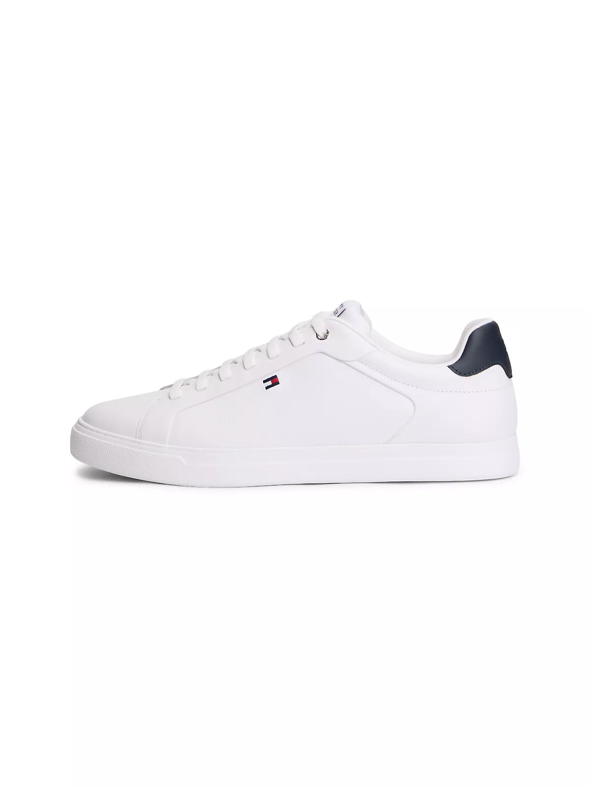 Tommy Hilfiger Tommy Hilfiger Erkek Düşük Bilekli Nefes Alabilen Tasarımlı Deri Beyaz Sneaker FM0FM05946-YBS