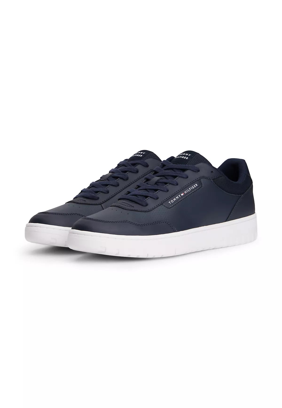 Tommy Hilfiger Tommy Hilfiger Erkek Düz Taban Marka Yazı Desenli Bağlamalı Mavi Sneaker FM0FM05466-DW5