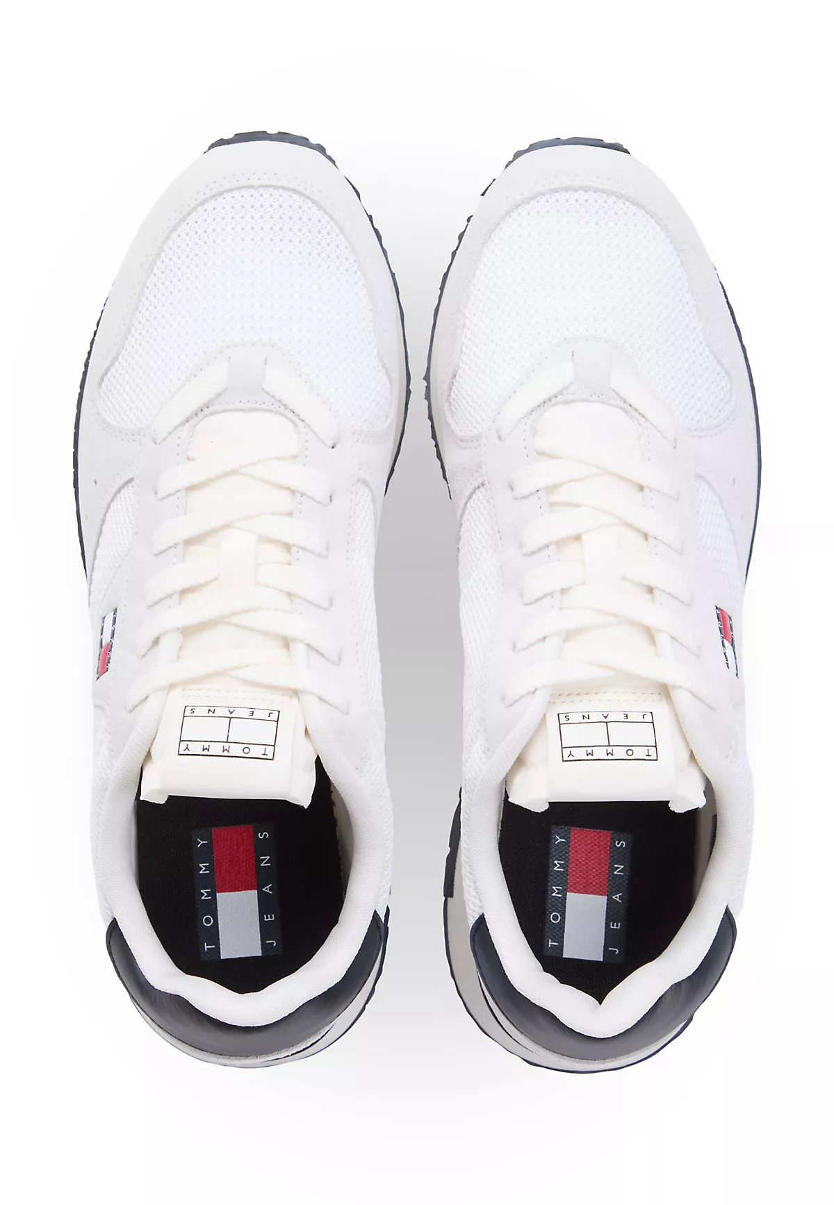 Tommy Hilfiger Tommy Hilfiger Erkek Düşük Bilekli Deri Detaylı Nefes Alabilen Tasarımlı Beyaz Sneaker EM0EM01690-0K9