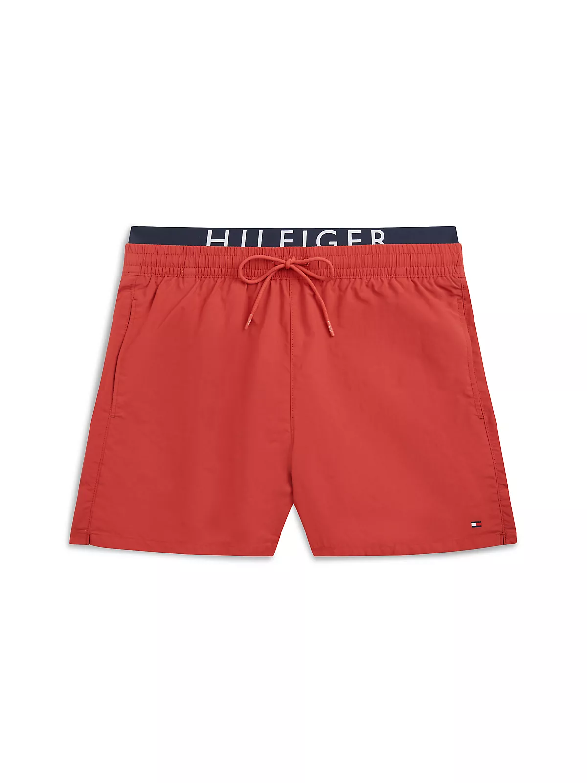 Tommy Hilfiger Tommy Hilfiger Erkek İç Lastik Tommy Hilfiger Yazı Desen Paraşüt Kumaş Cep Detay Kırmızı Deniz Şortu UM0UM03749-XM0