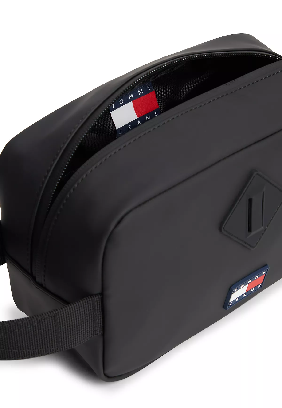 Tommy Hilfiger Tommy Hilfiger Erkek Kalın Kısa Kulp Deri Fermuar Kapama Siyah El Çantası AM0AM14218-BDS