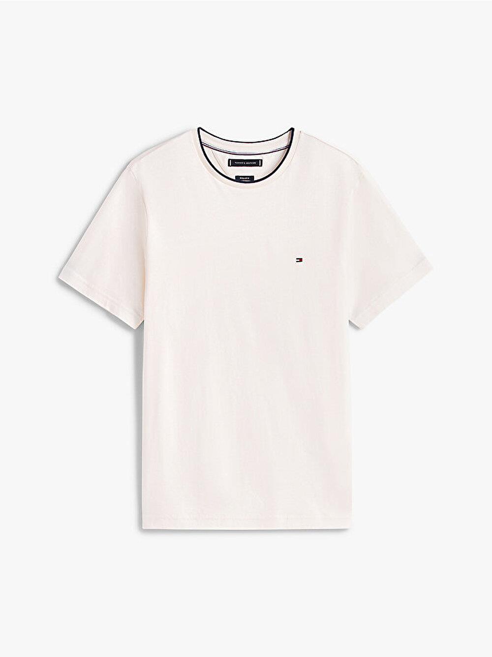 TOMMY HILFIGER Tommy Hilfiger Erkek Kısa Kol Bisiklet Yaka Pamuklu Düz Model Sarı T-Shirt MW0MW39368-Z00