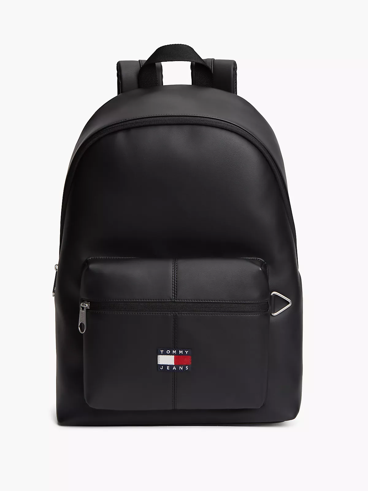 Tommy Hilfiger Tommy Hilfiger Erkek Küçük Bölme Fermuar Kapama Deri Sırt Askılı Siyah Sırt Çantası AM0AM14290-BDS