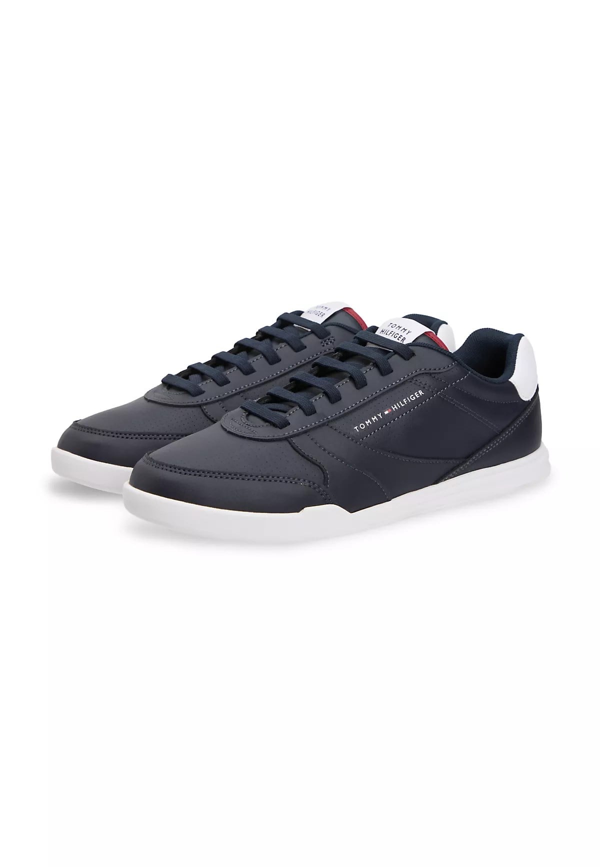 Tommy Hilfiger Tommy Hilfiger Erkek Logo Etiketli Dikiş Detaylı Deri Lacivert Sneaker FM0FM05827-DW5