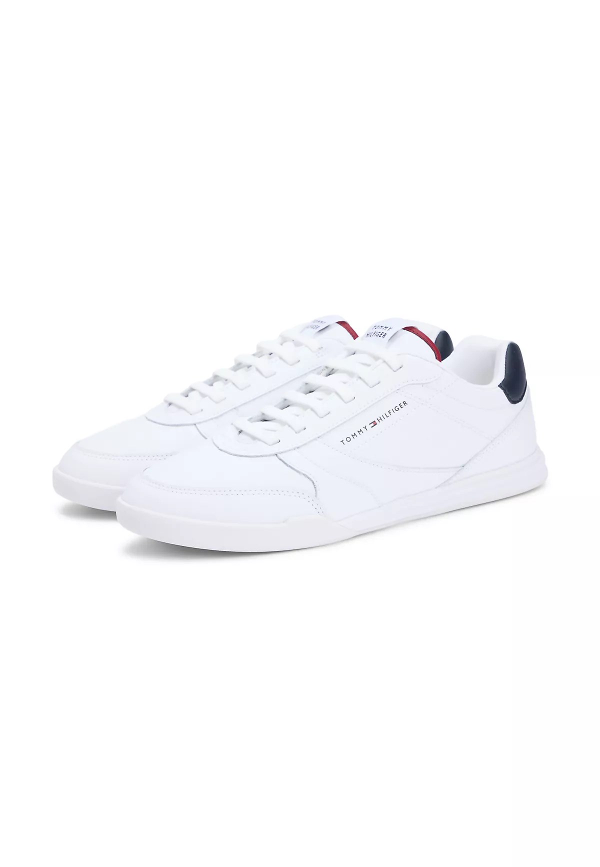 Tommy Hilfiger Tommy Hilfiger Erkek Logo Etiketli Dikiş Detaylı Deri Beyaz Sneaker FM0FM05827-YBS