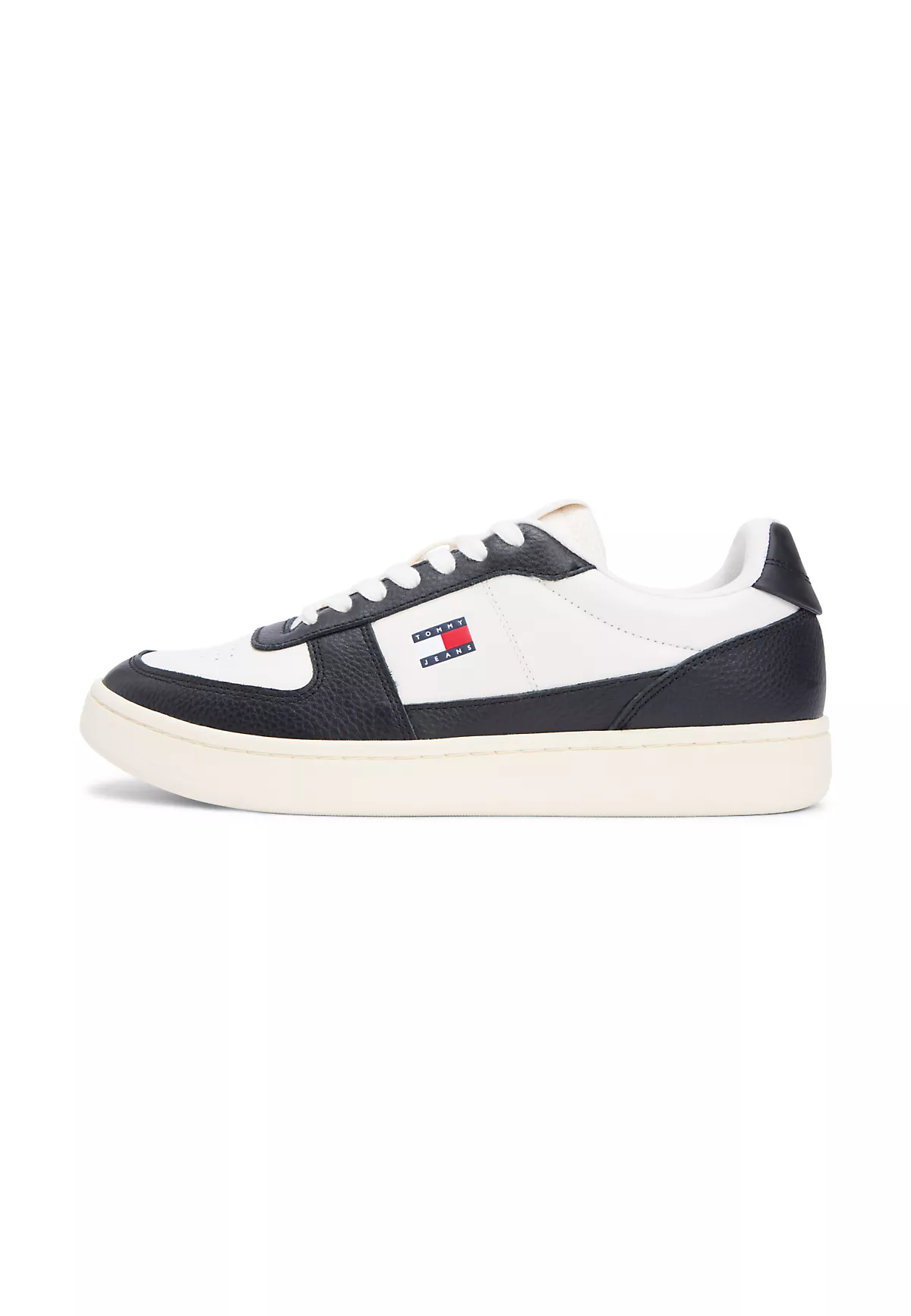 Tommy Hilfiger Tommy Hilfiger Erkek Logo Detaylı Düşük Bilekli Deri Beyaz Sneaker EM0EM01685-0K9