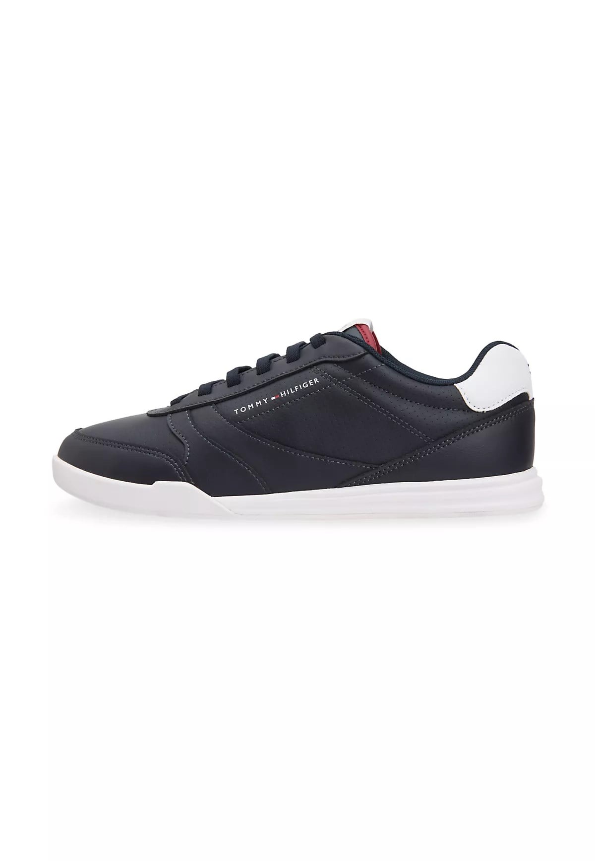 Tommy Hilfiger Tommy Hilfiger Erkek Logo Etiketli Dikiş Detaylı Deri Lacivert Sneaker FM0FM05827-DW5