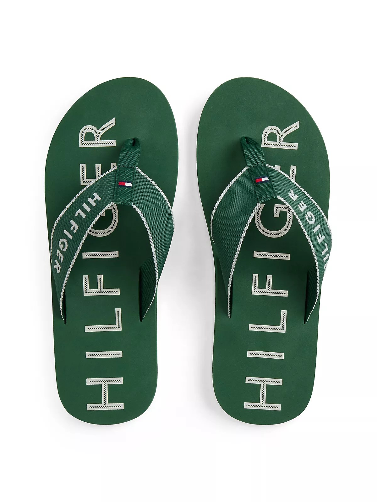Tommy Hilfiger Tommy Hilfiger Erkek Logo İmzalı Parmak Arası Yeşil Terlik FM0FM05913-L2N