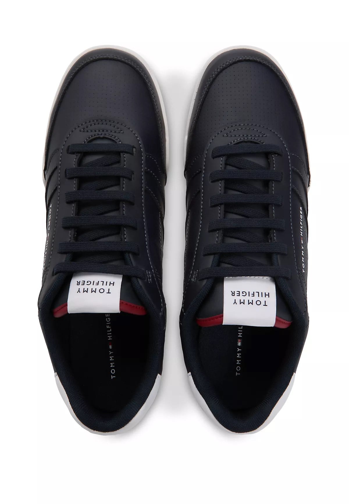 Tommy Hilfiger Tommy Hilfiger Erkek Logo Etiketli Dikiş Detaylı Deri Lacivert Sneaker FM0FM05827-DW5