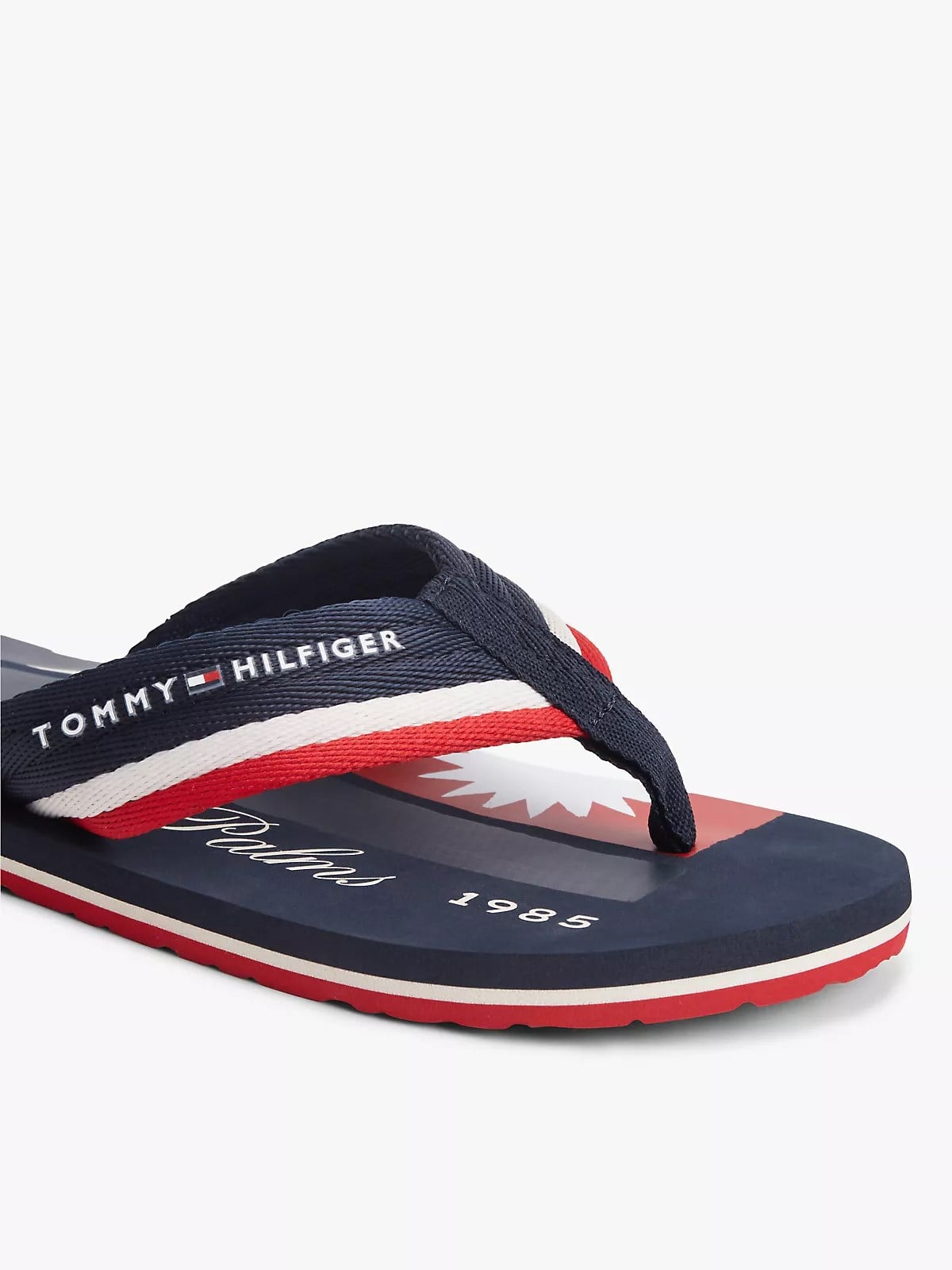Tommy Hilfiger Tommy Hilfiger Erkek Logo Baskılı Rahat Taban Parmak Arası Lacivert Terlik FM0FM05903-DW5