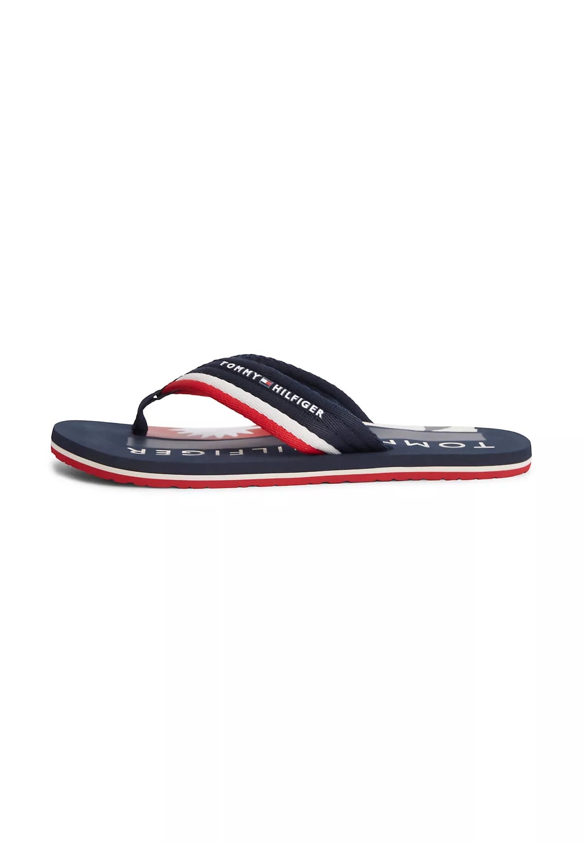 Tommy Hilfiger Tommy Hilfiger Erkek Logo Baskılı Rahat Taban Parmak Arası Lacivert Terlik FM0FM05903-DW5