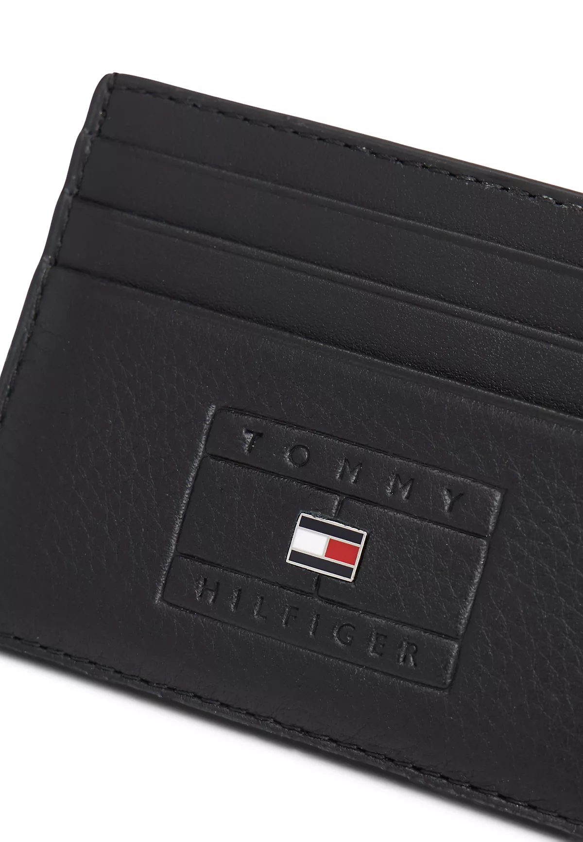 Tommy Hilfiger Tommy Hilfiger Erkek Logo Desenli Çoklu Bölmeli Deri Siyah Cüzdan AM0AM14251-BDS