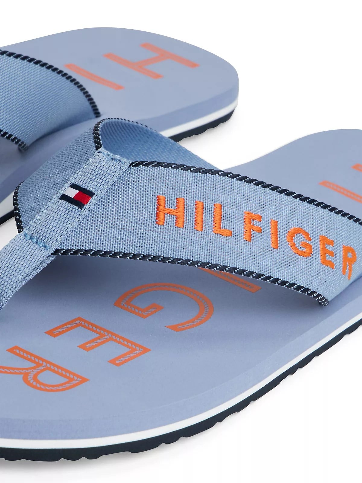 Tommy Hilfiger Tommy Hilfiger Erkek Logo İmzalı Parmak Arası Mavi Terlik FM0FM05913-C2B