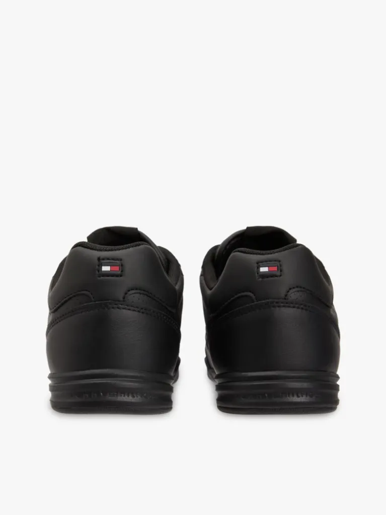 Tommy Hilfiger Tommy Hilfiger Erkek Logo Etiketli Dikiş Detaylı Deri Siyah Sneaker FM0FM05827-BDS