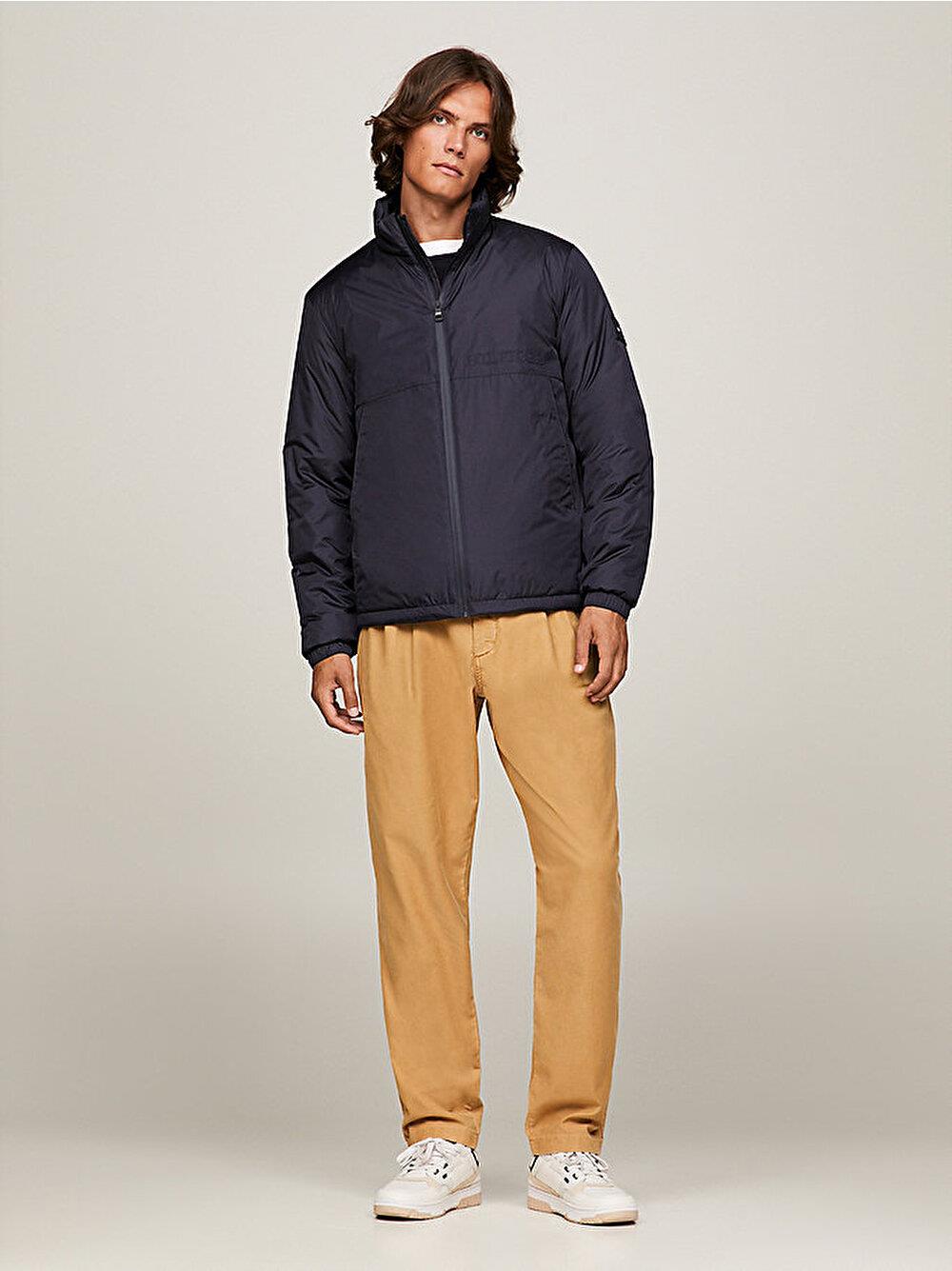 Tommy Hilfiger Tommy Hilfiger Erkek Marka Logo Detaylı Regular Fit Uzun Kollu Lacivert Mont MW0MW34237-DW5