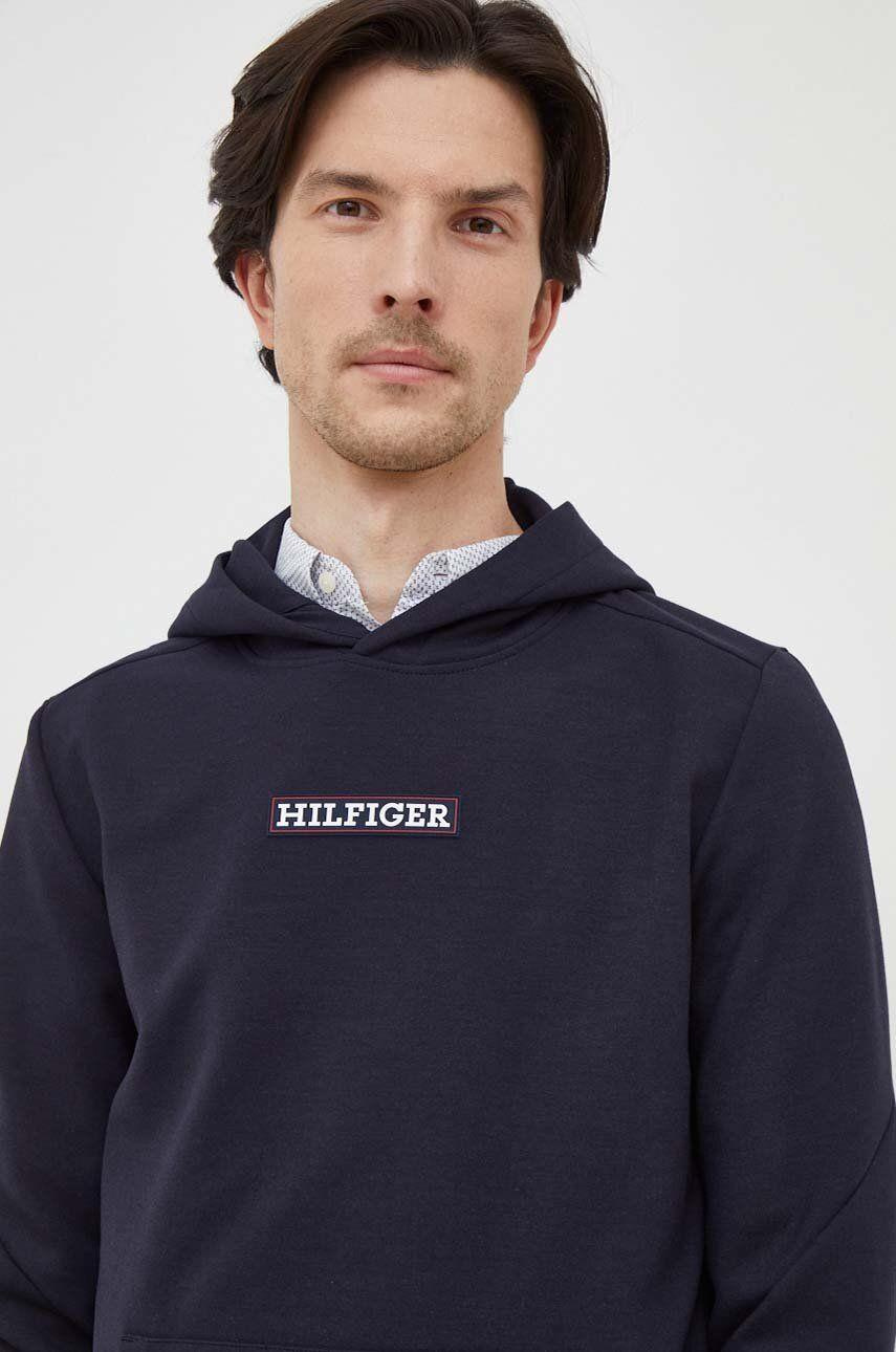 Tommy Hilfiger Tommy Hilfiger Erkek Marka Logolu Uzun Kollu Rahat Lacivert Sweatshirt MW0MW33718-DW5