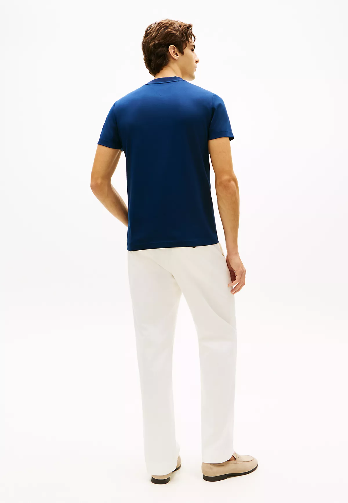 Tommy Hilfiger Tommy Hilfiger Erkek Marka Logolu Pamuklu Günlük Kullanım Mavi T-Shirt MW0MW33202-DCC