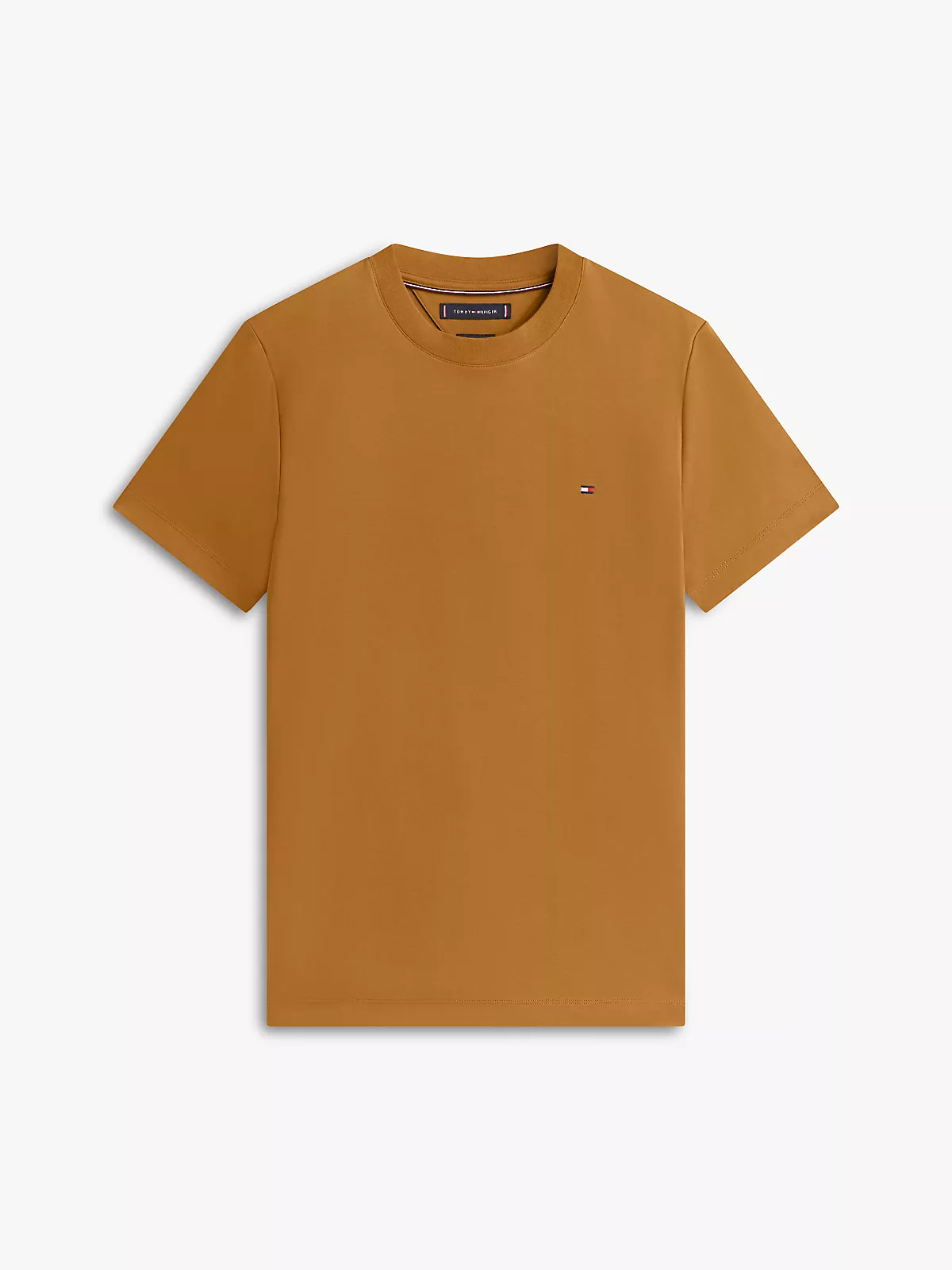 Tommy Hilfiger Tommy Hilfiger Erkek Marka Logolu Pamuklu Günlük Kullanım Kahverengi T-Shirt MW0MW33202-GWP