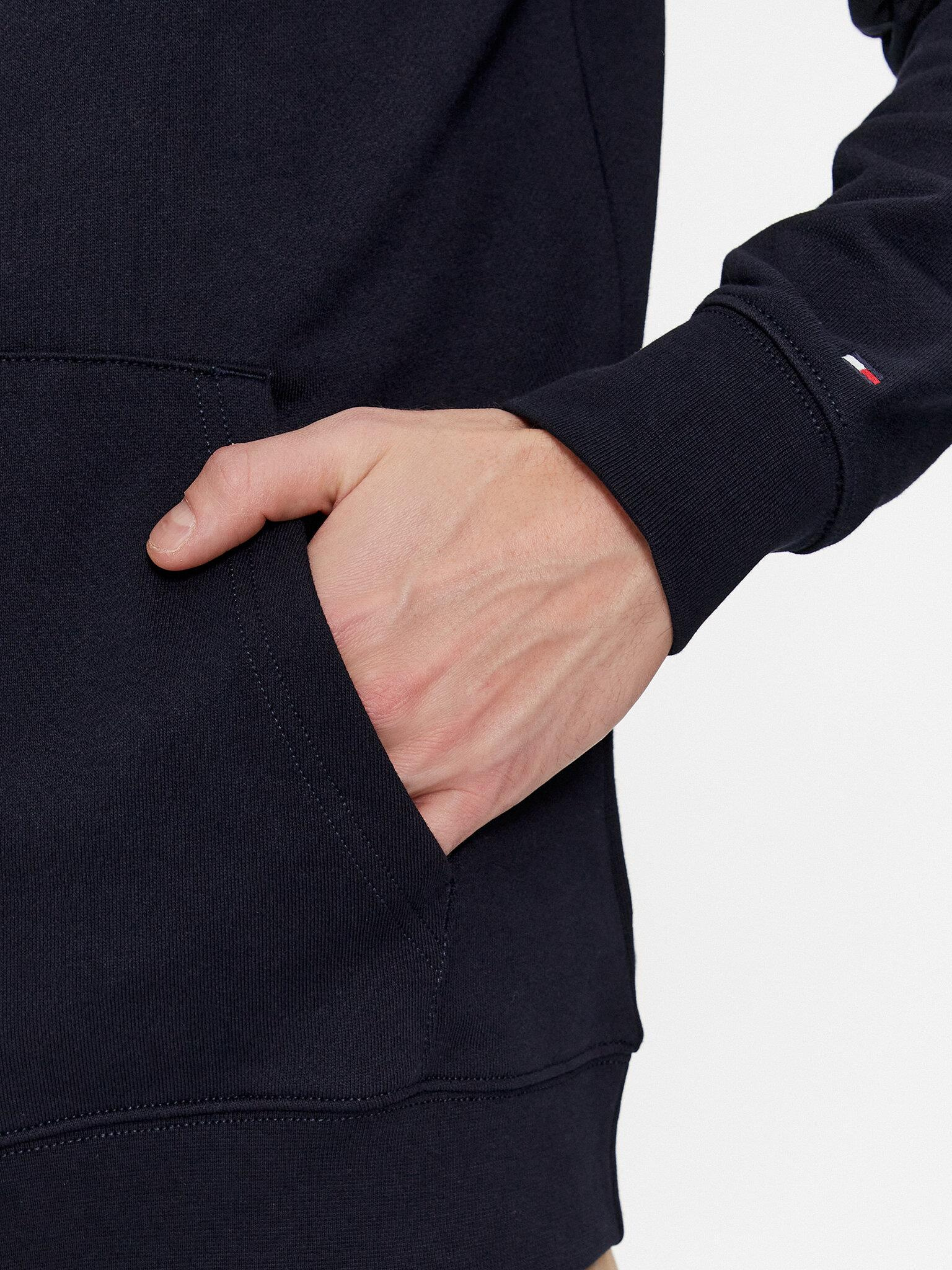 Tommy Hilfiger Tommy Hilfiger Erkek Marka Logo Detaylı Bisiklet Yaka Regular Fit Mavi Sweatshirt MW0MW33644-DW5