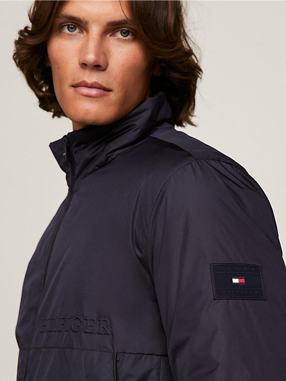 Tommy Hilfiger Tommy Hilfiger Erkek Marka Logo Detaylı Regular Fit Uzun Kollu Lacivert Mont MW0MW34237-DW5