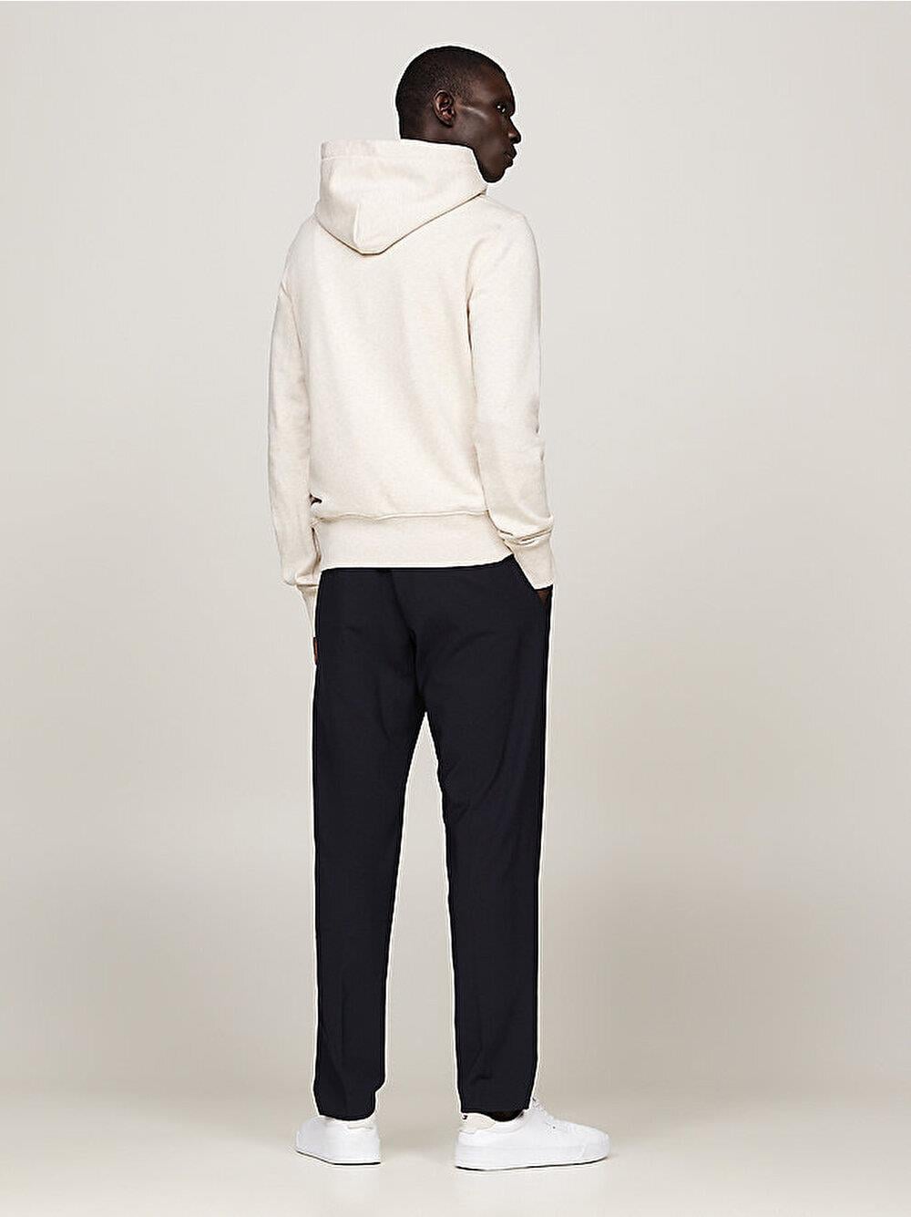 Tommy Hilfiger Tommy Hilfiger Erkek Marka Logolu Uzun Kollu Rahat Bej Sweatshirt MW0MW35561-HCX