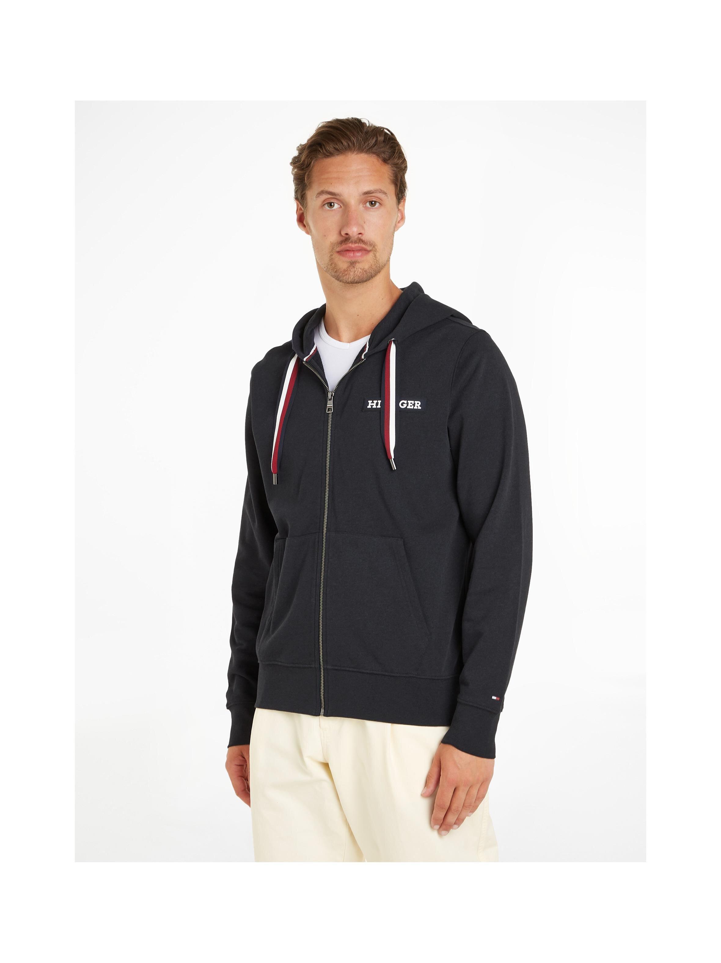 Tommy Hilfiger Tommy Hilfiger Erkek Marka Logolu Uzun Kollu Rahat Mavi Sweatshirt MW0MW33658-DW5