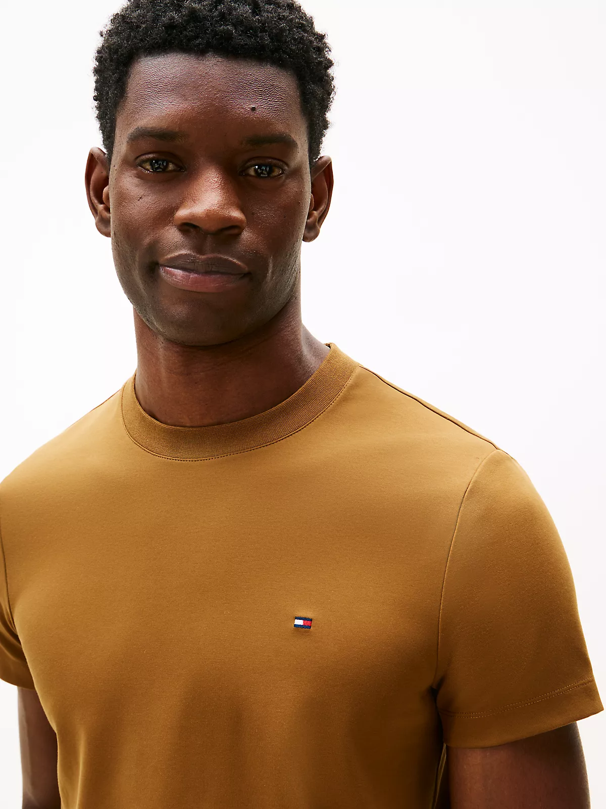 Tommy Hilfiger Tommy Hilfiger Erkek Marka Logolu Pamuklu Günlük Kullanım Kahverengi T-Shirt MW0MW33202-GWP