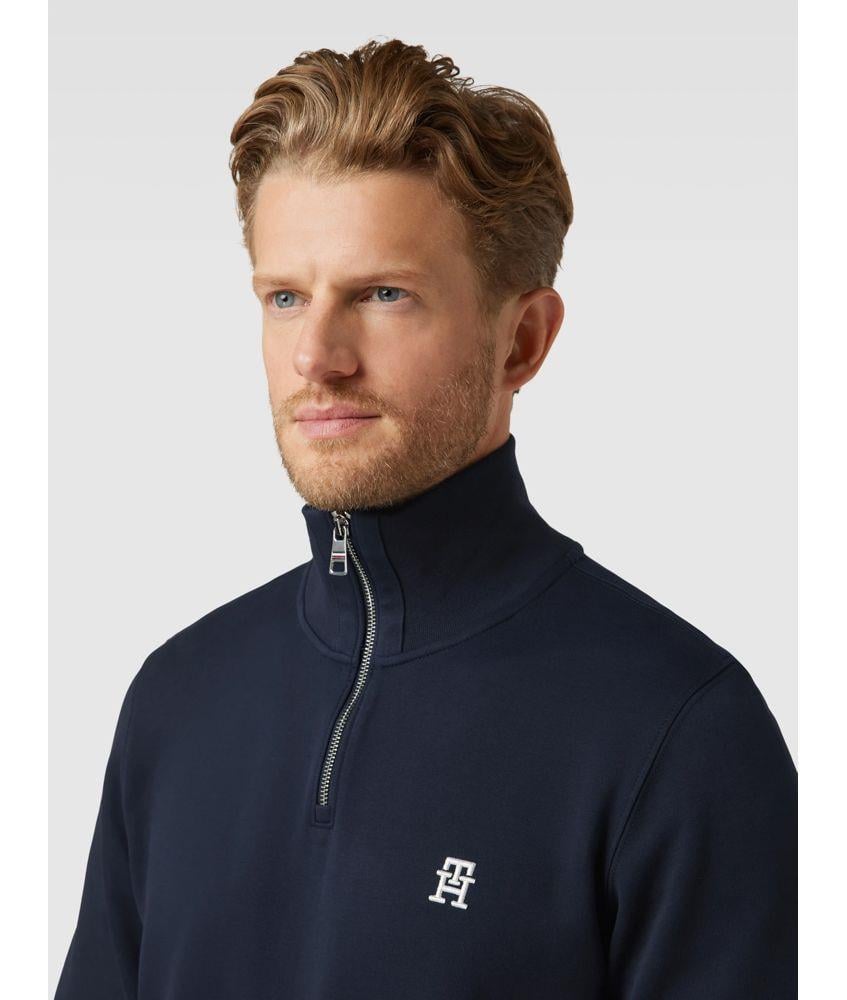 Tommy Hilfiger Tommy Hilfiger Erkek Marka Logolu Uzun Kollu Rahat Mavi Sweatshirt MW0MW33647-DW5