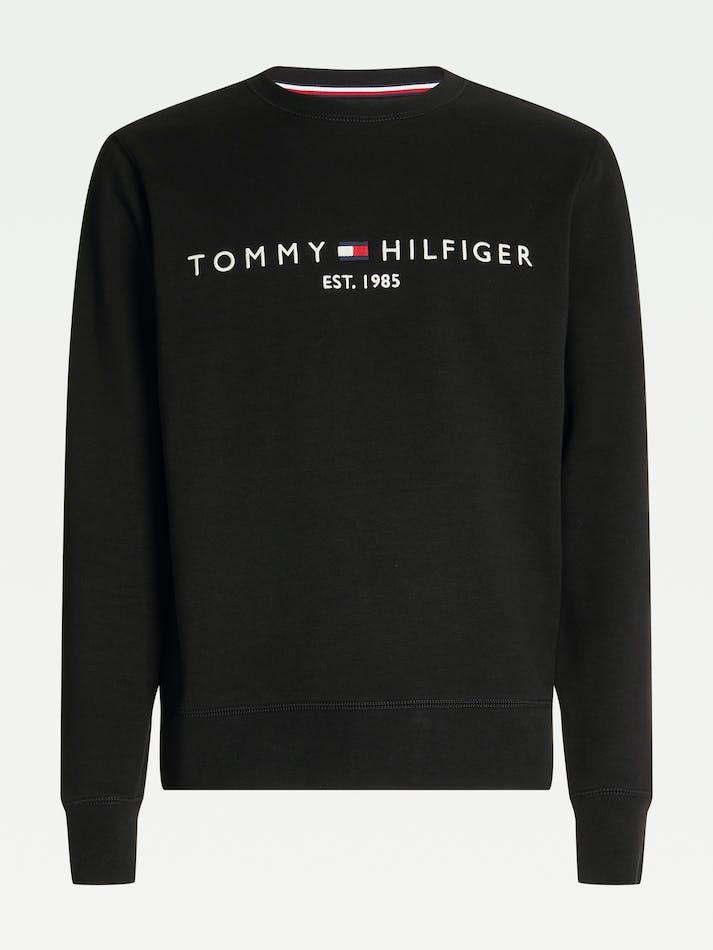 Tommy Hilfiger Tommy Hilfiger Erkek Marka Logolu Uzun Kollu Rahat Siyah Sweatshirt MW0MW11596-BDS