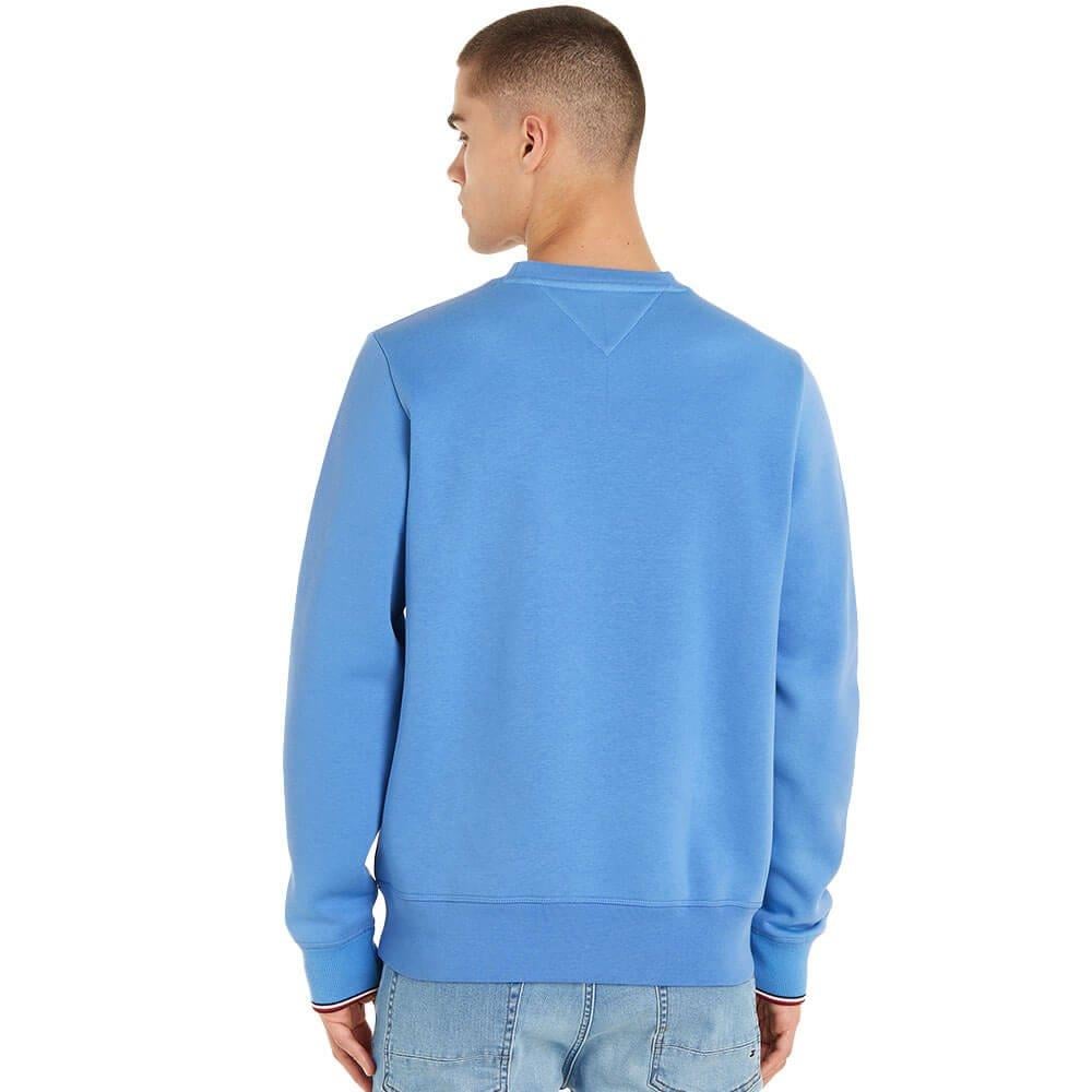 Tommy Hilfiger Tommy Hilfiger Erkek Marka Logolu Uzun Kollu Rahat Mavi Sweatshirt MW0MW33639-C30