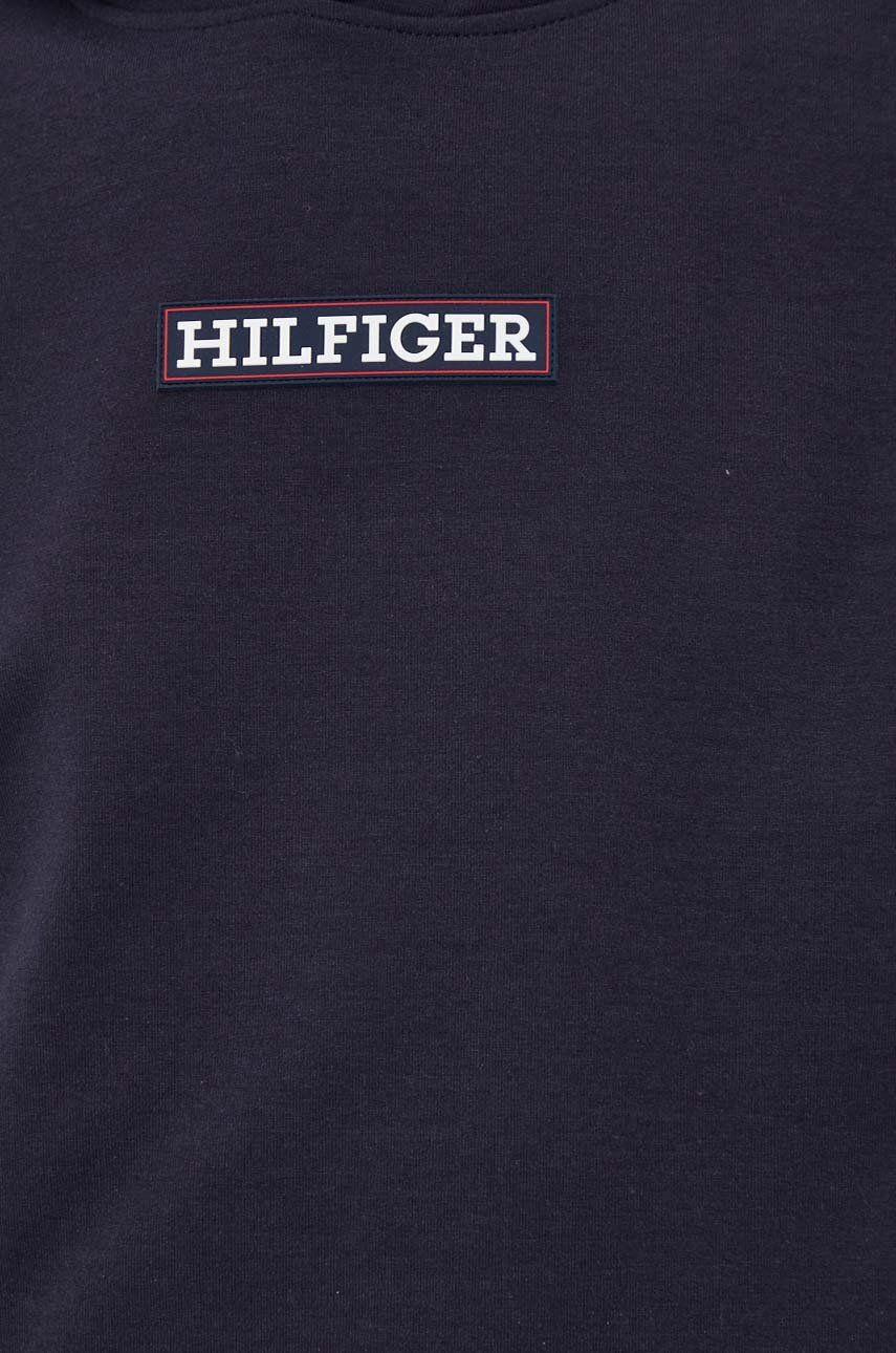 Tommy Hilfiger Tommy Hilfiger Erkek Marka Logolu Uzun Kollu Rahat Lacivert Sweatshirt MW0MW33718-DW5