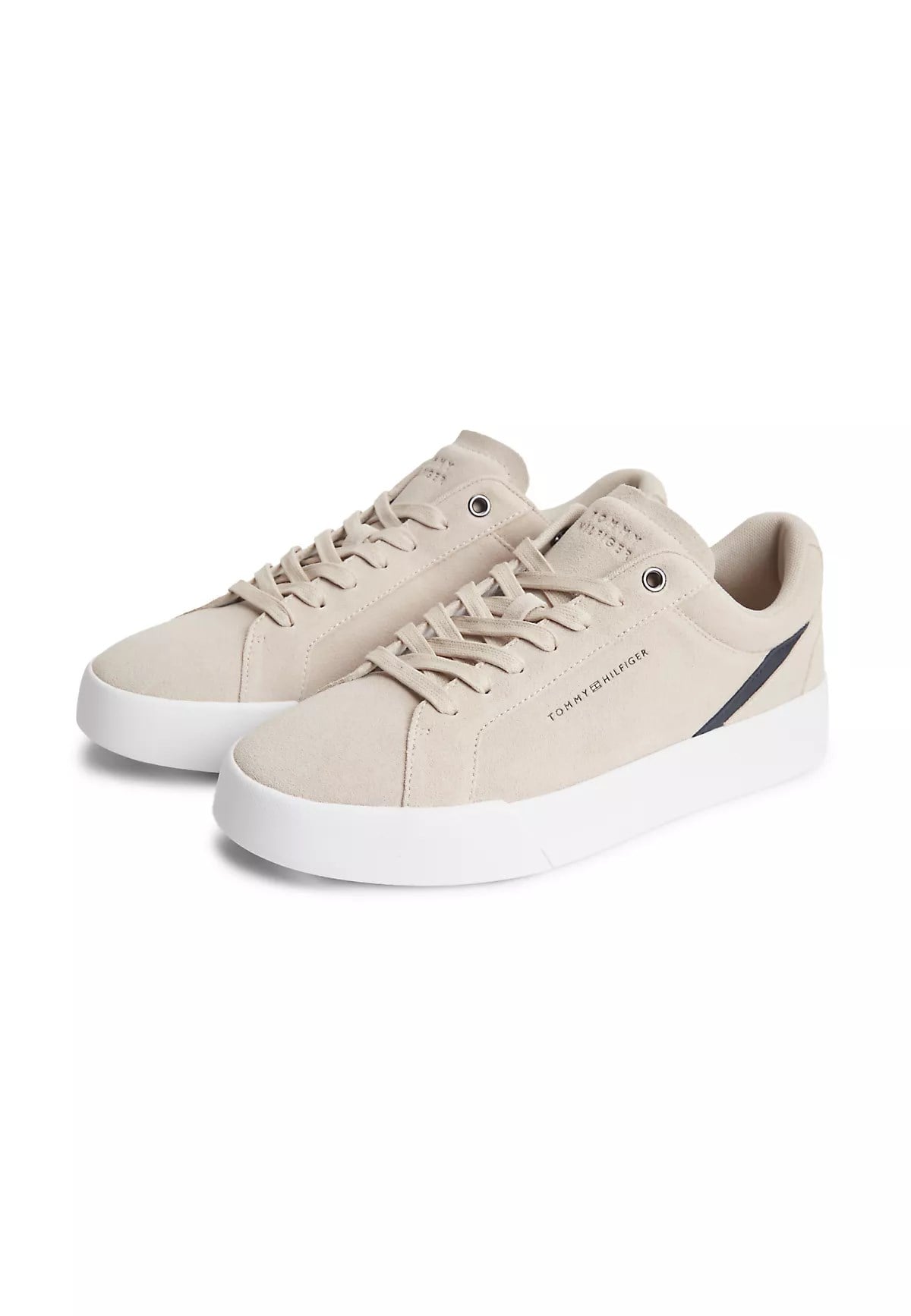 Tommy Hilfiger Tommy Hilfiger Erkek Monogram Logo Desenli Düşük Bilekli Rahat Taban Bej Sneaker FM0FM05880-RA2